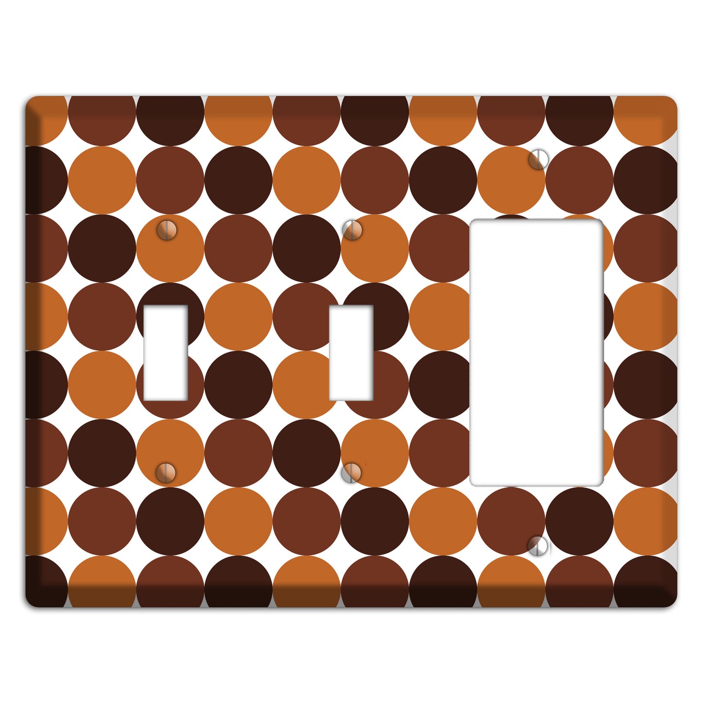 Multi Brown Tiled Dots 2 Toggle / Rocker Wallplate