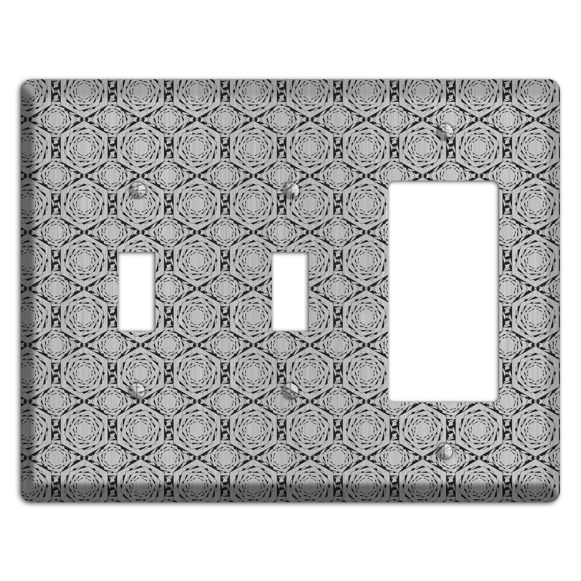 Overly Hexagon Rotation  Stainless 2 Toggle / Rocker Wallplate