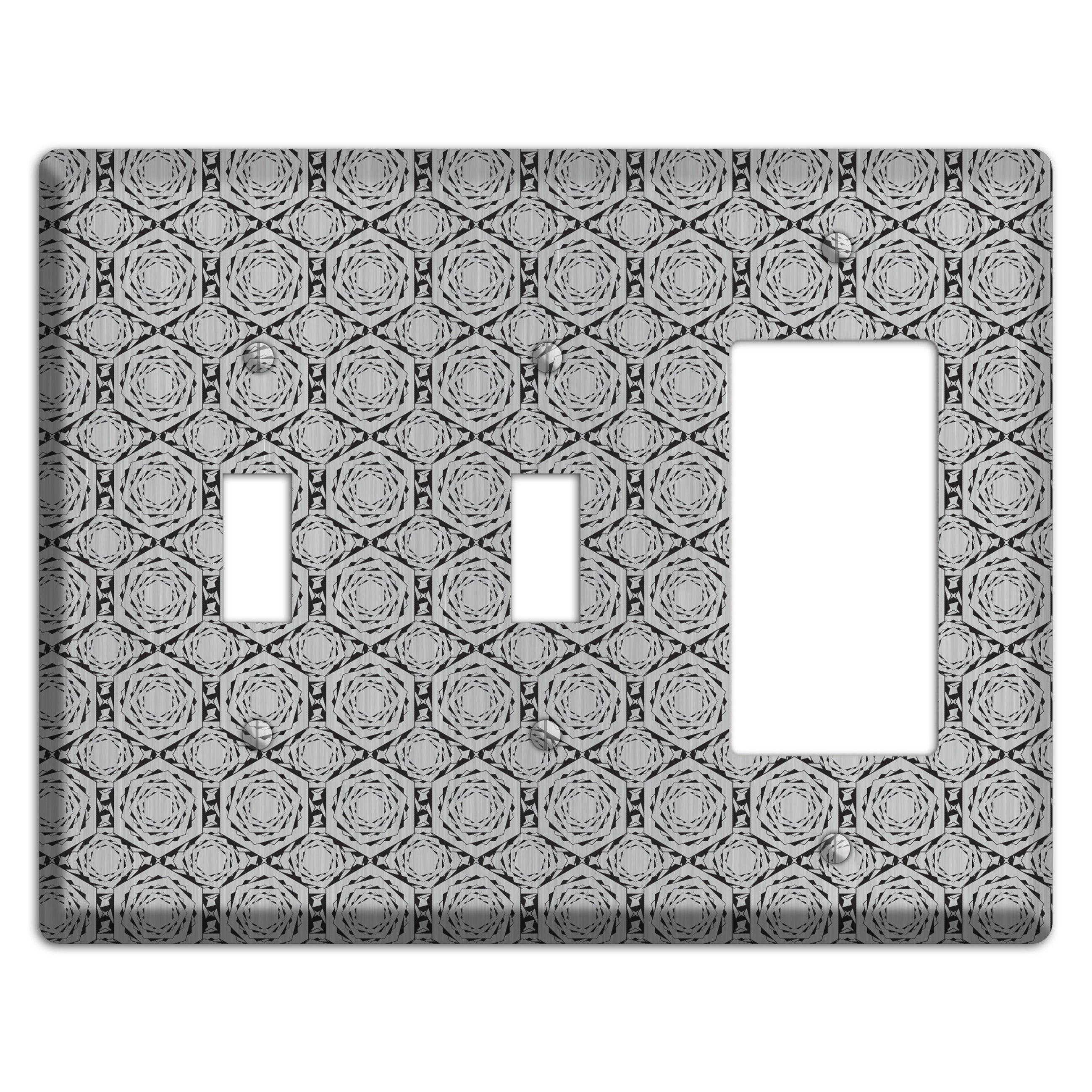 Overly Hexagon Rotation  Stainless 2 Toggle / Rocker Wallplate