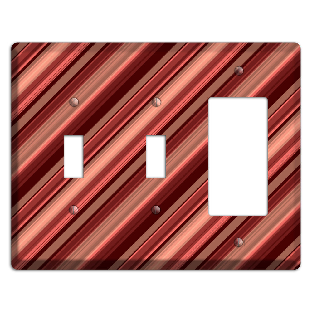 Red Stripes 2 Toggle / Rocker Wallplate
