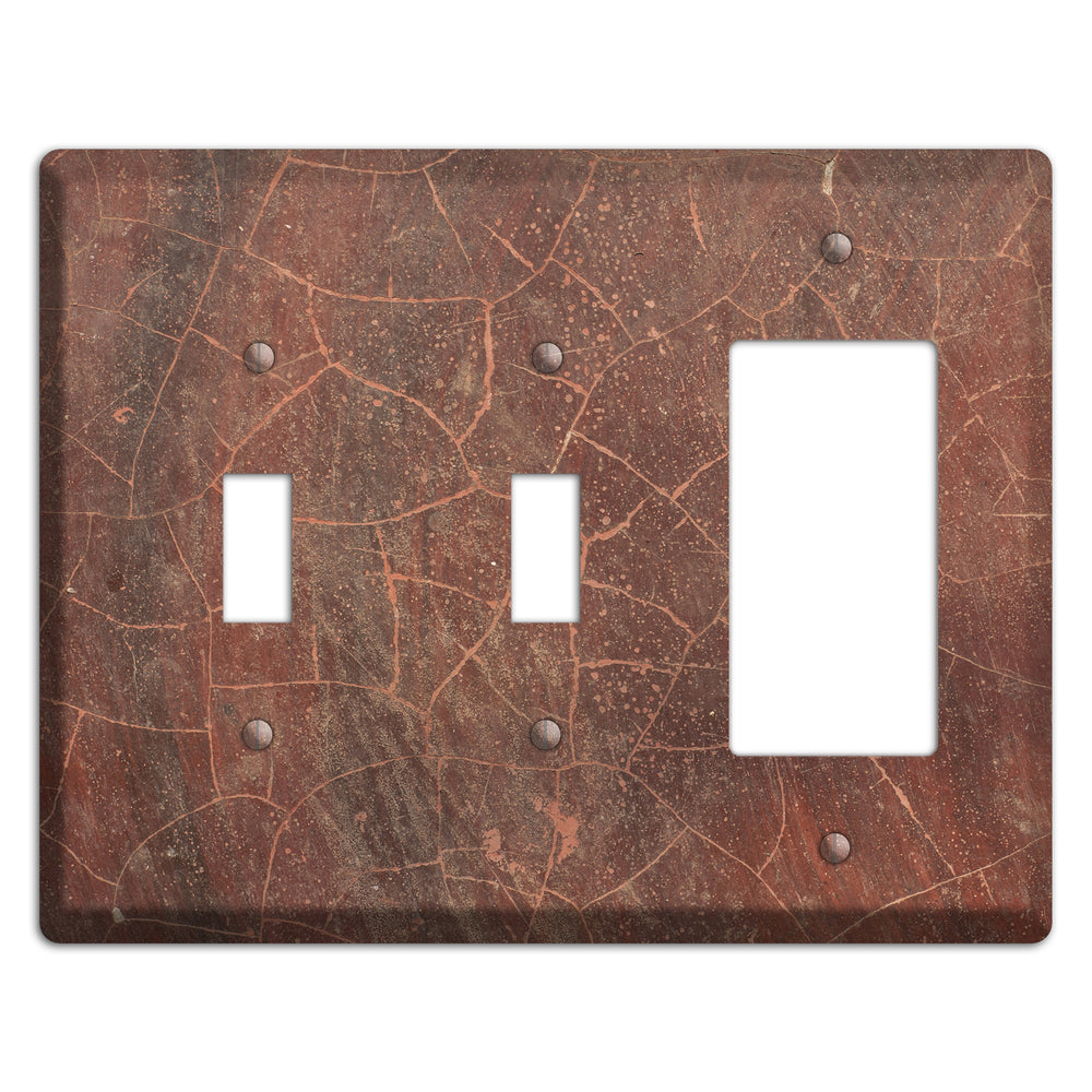Maroon Cracked Concrete 2 Toggle / Rocker Wallplate