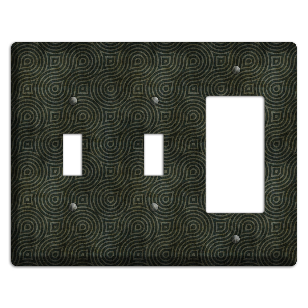 Green and Black Swirl 2 Toggle / Rocker Wallplate