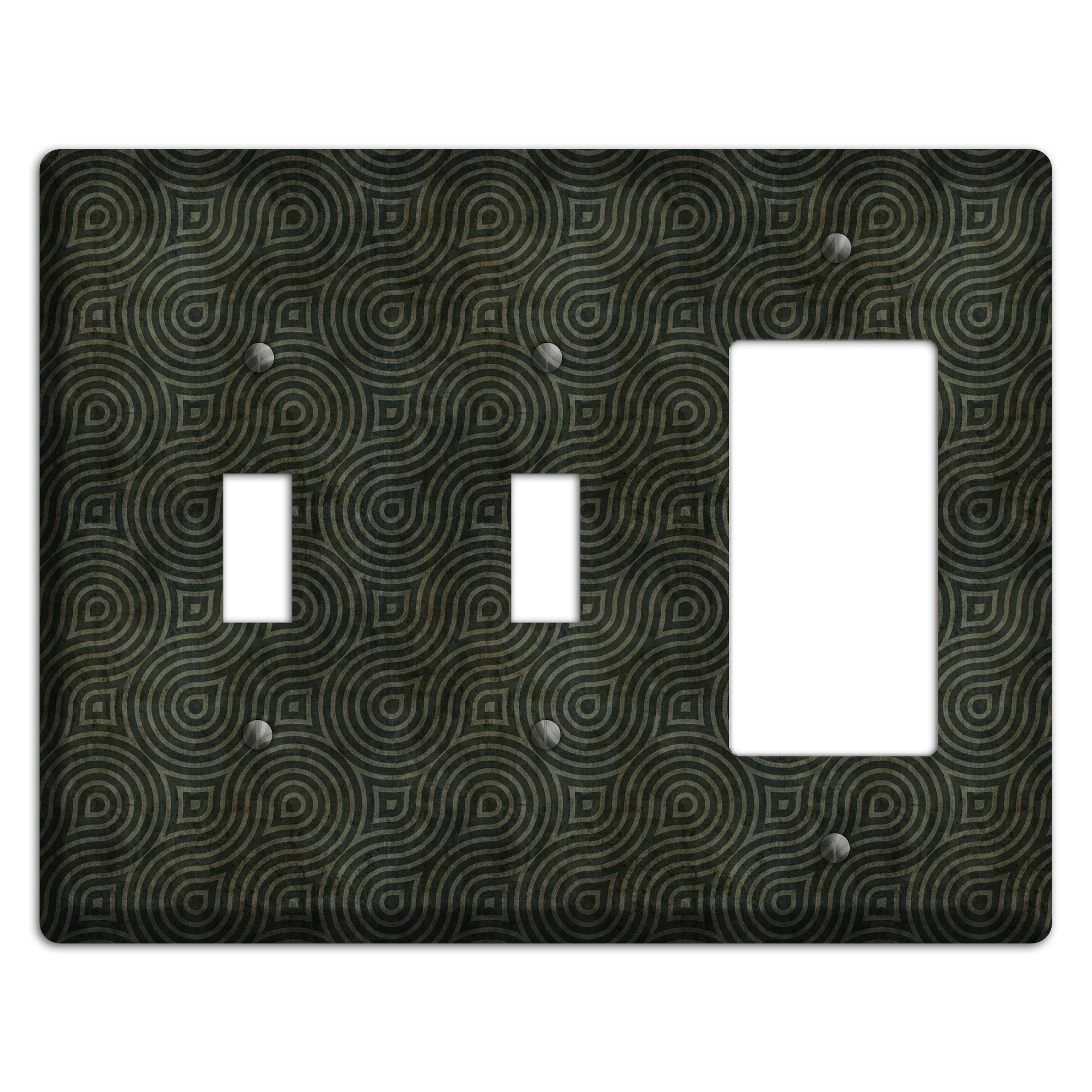 Green and Black Swirl 2 Toggle / Rocker Wallplate