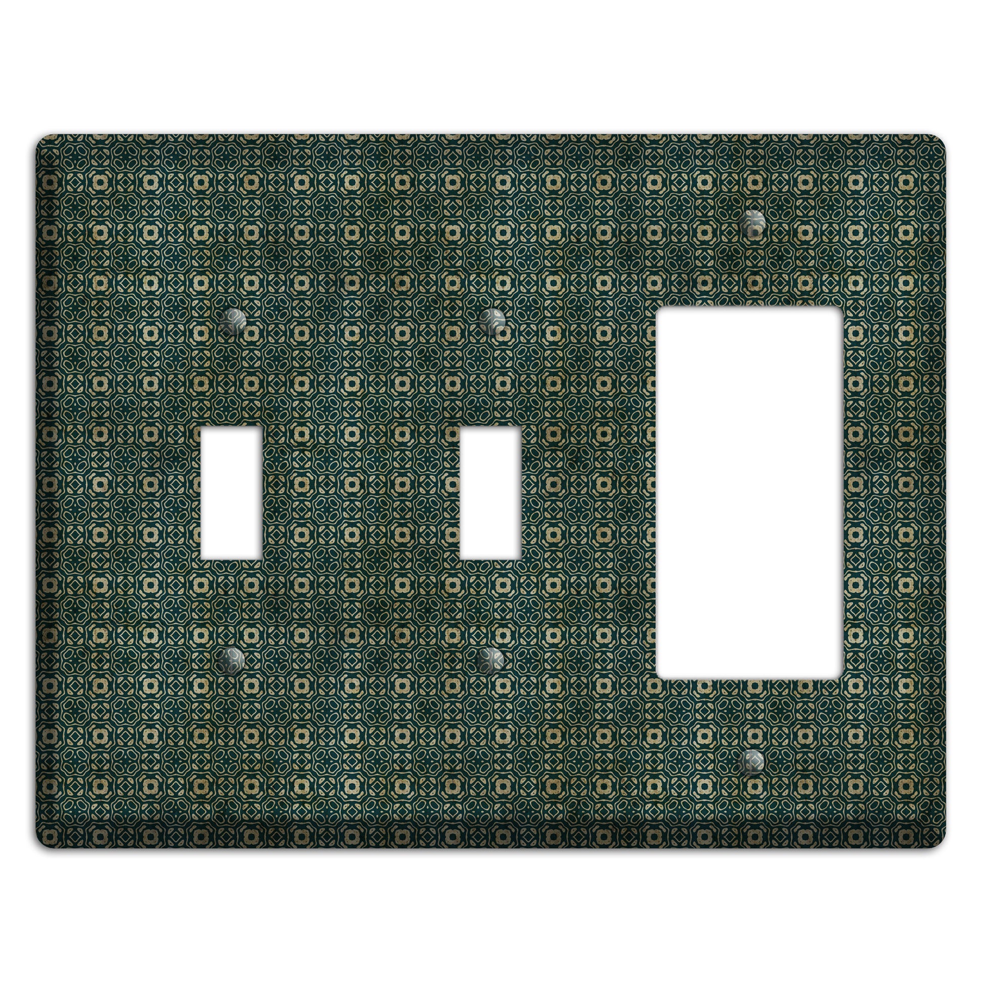 Dark Green Grunge Tapestry 2 Toggle / Rocker Wallplate