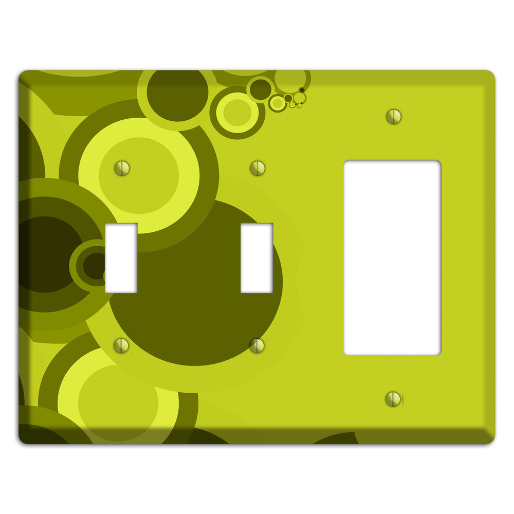 Green Circles 2 Toggle / Rocker Wallplate