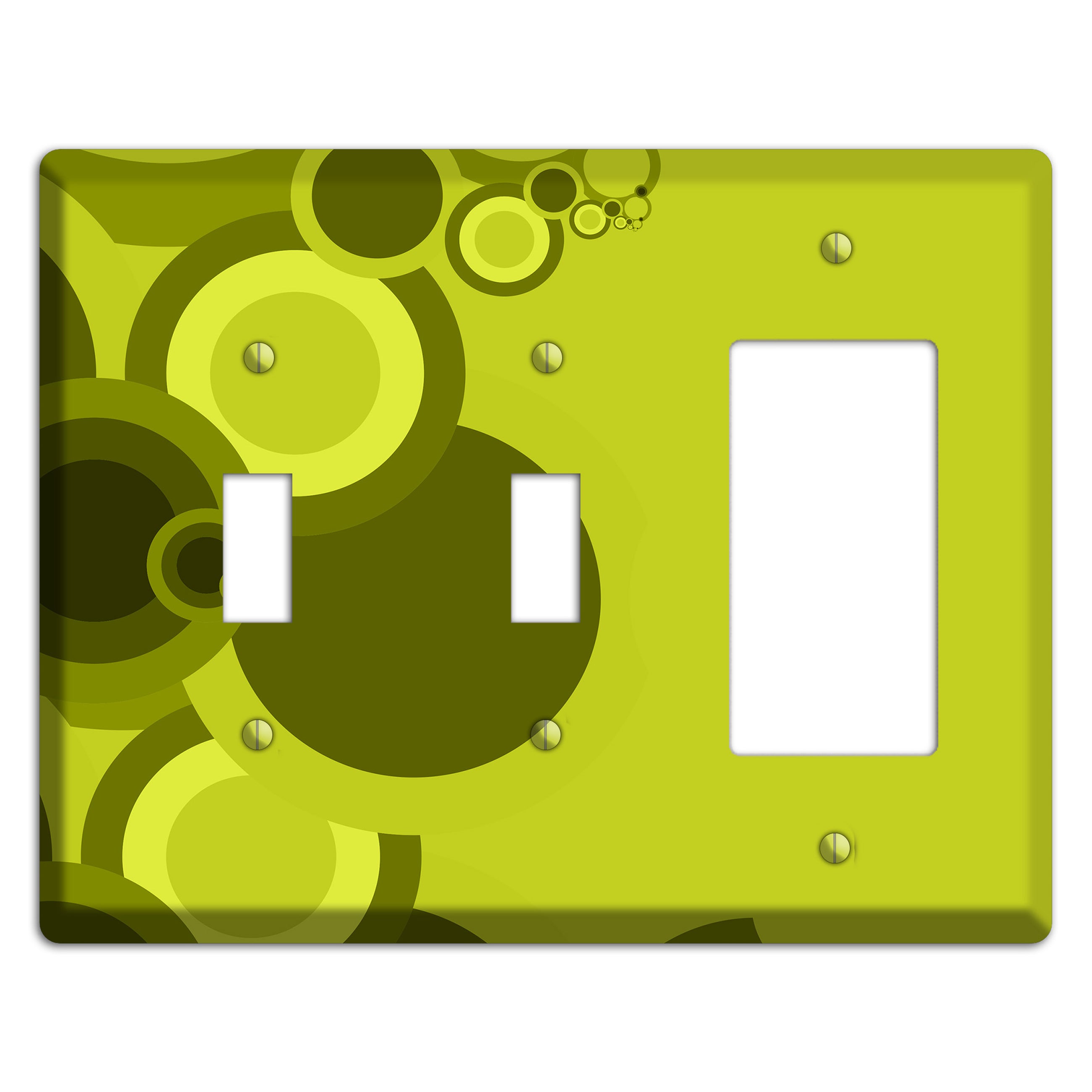 Green Circles 2 Toggle / Rocker Wallplate