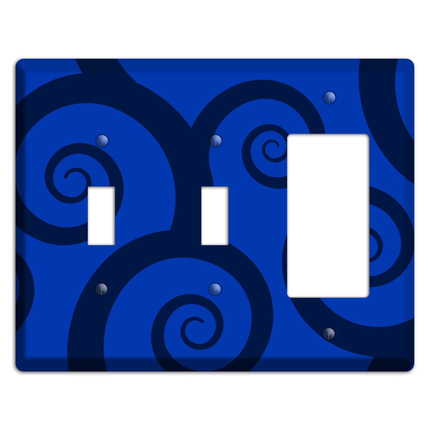 Blue Large Swirl 2 Toggle / Rocker Wallplate