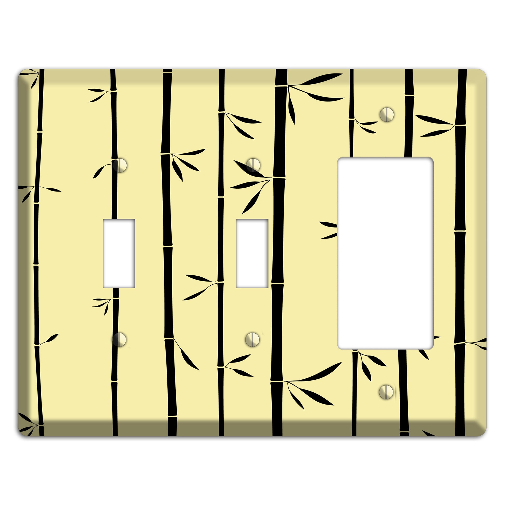 Yellow and Black Bamboo 2 Toggle / Rocker Wallplate