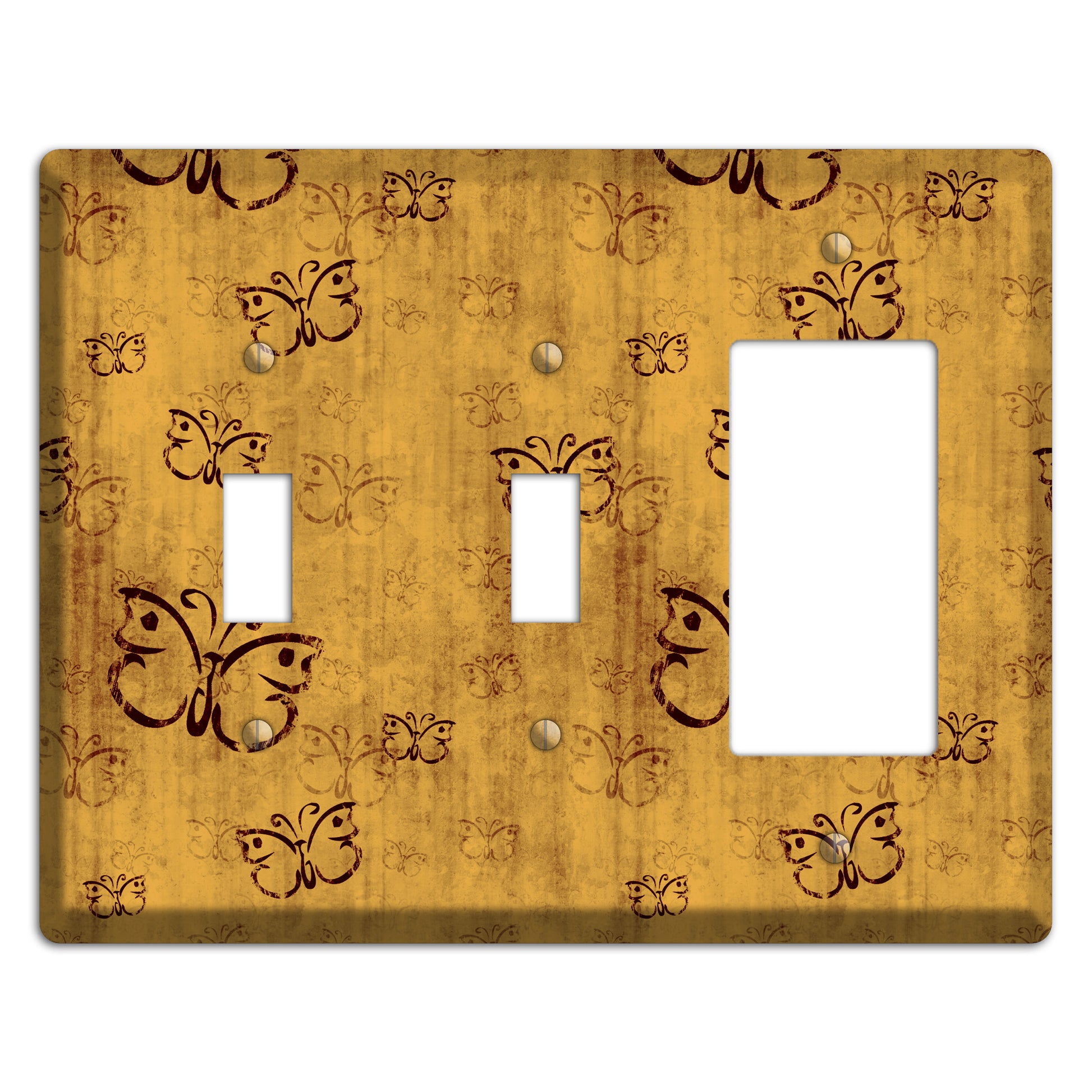 Mustard Butterfly 2 Toggle / Rocker Wallplate