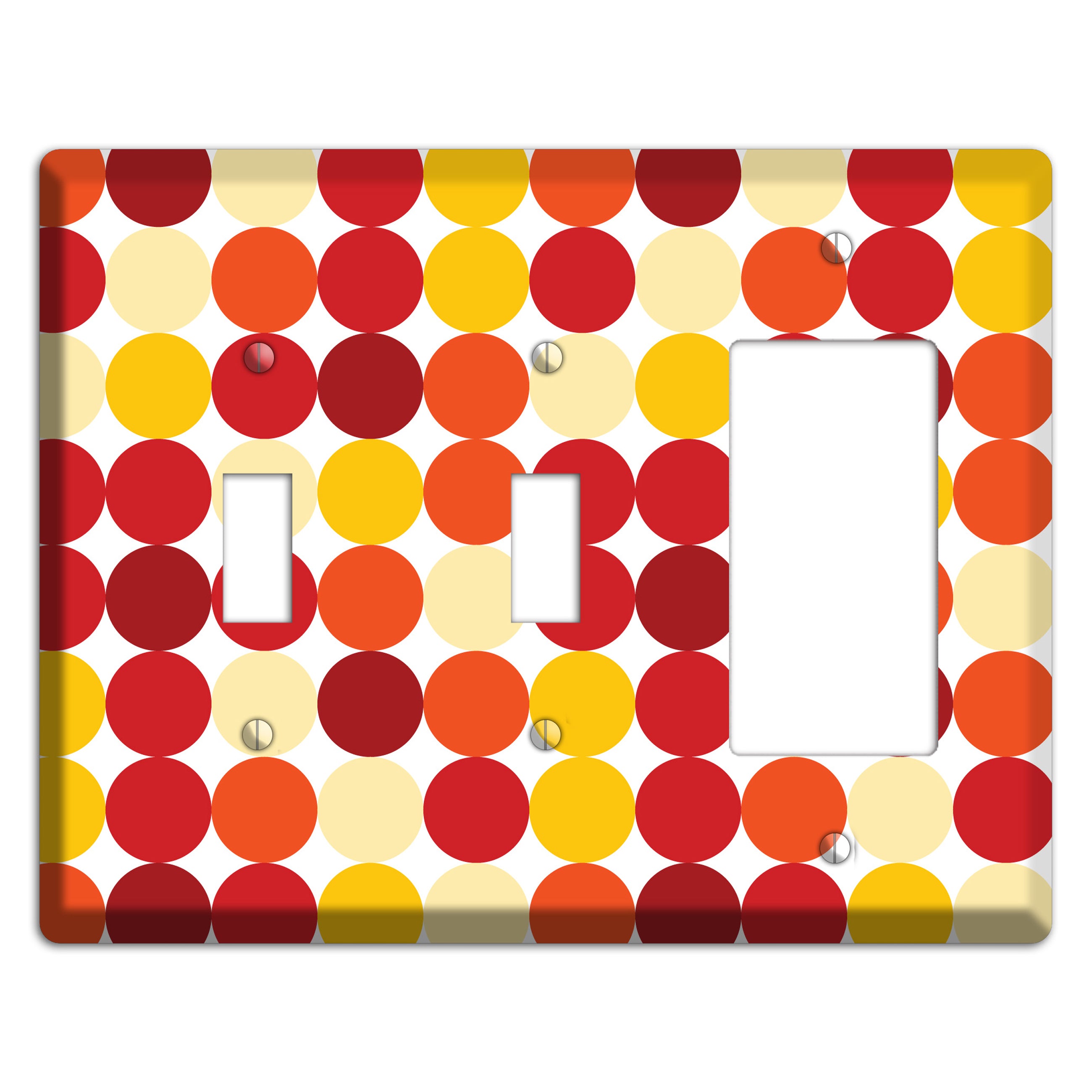 Multi Red and Beige Dots 2 Toggle / Rocker Wallplate