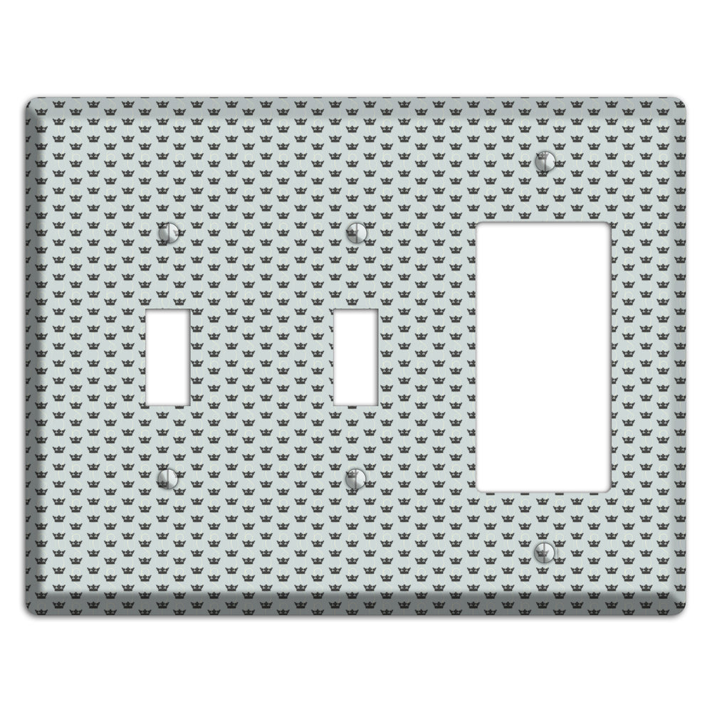 Dusty Blue with Crowns 2 Toggle / Rocker Wallplate
