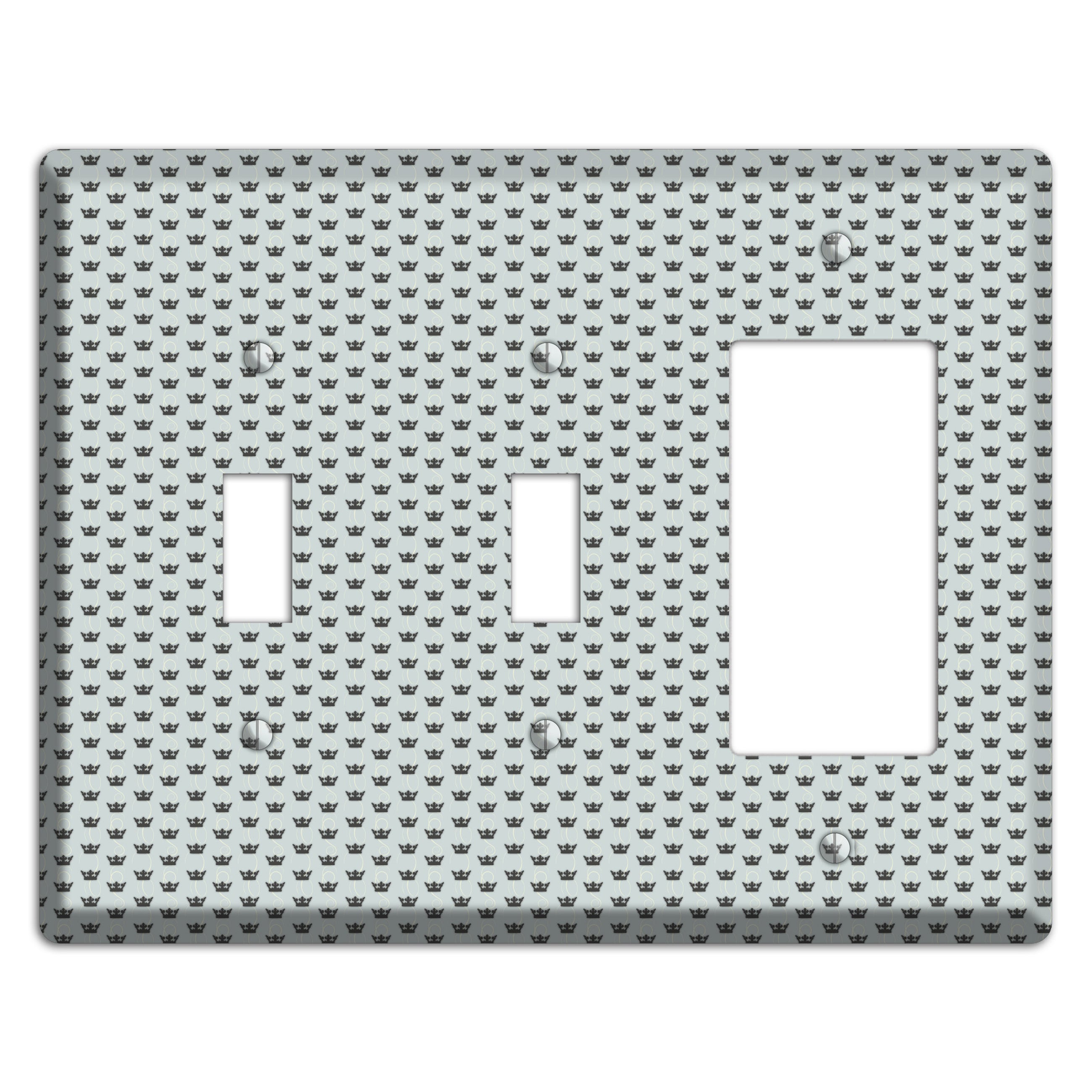 Dusty Blue with Crowns 2 Toggle / Rocker Wallplate