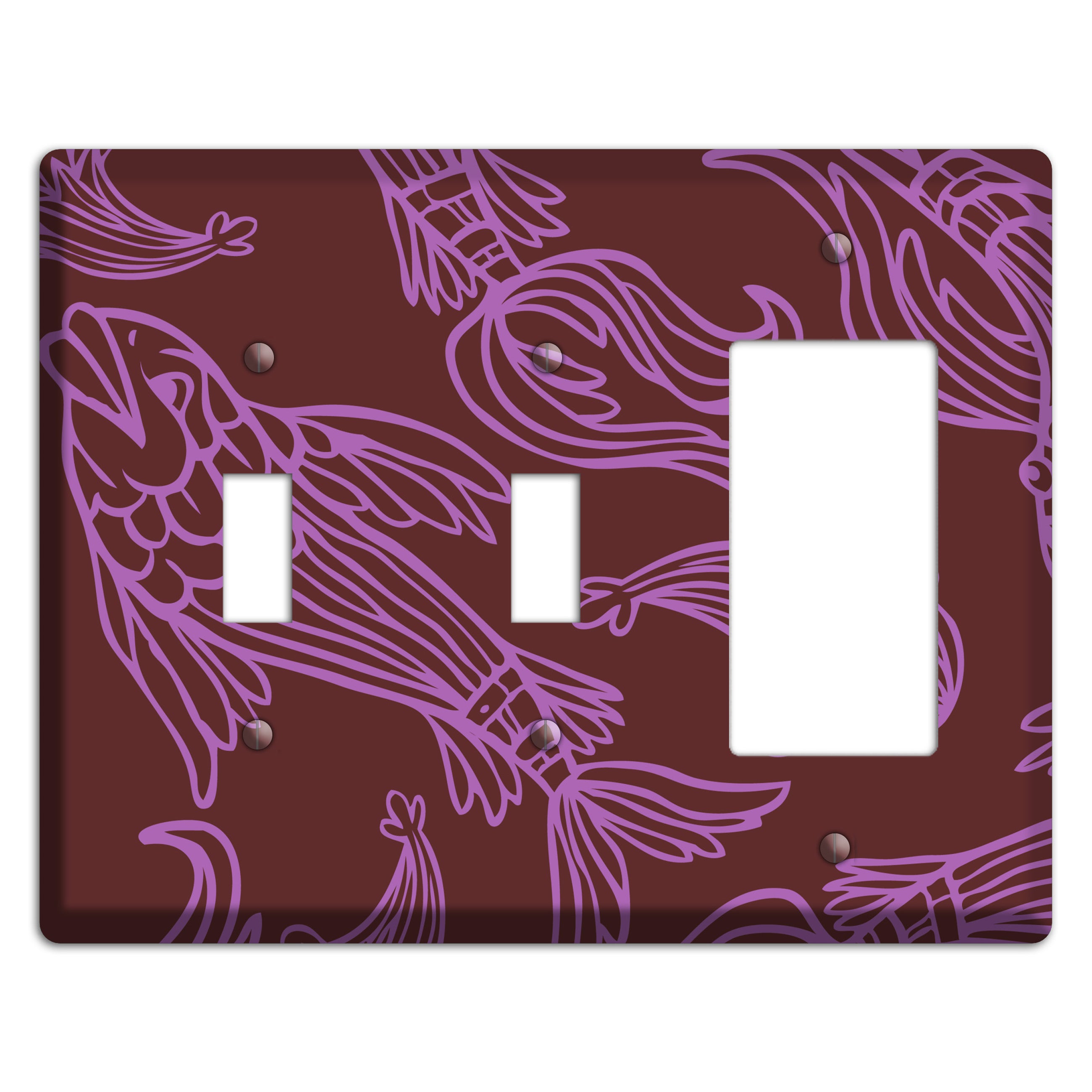 Purple and Pink Koi 2 Toggle / Rocker Wallplate