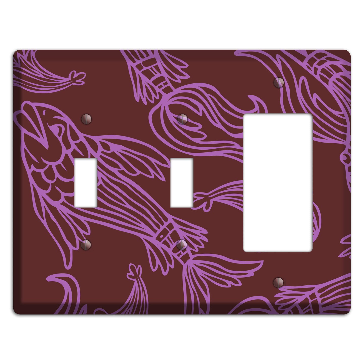 Purple and Pink Koi 2 Toggle / Rocker Wallplate