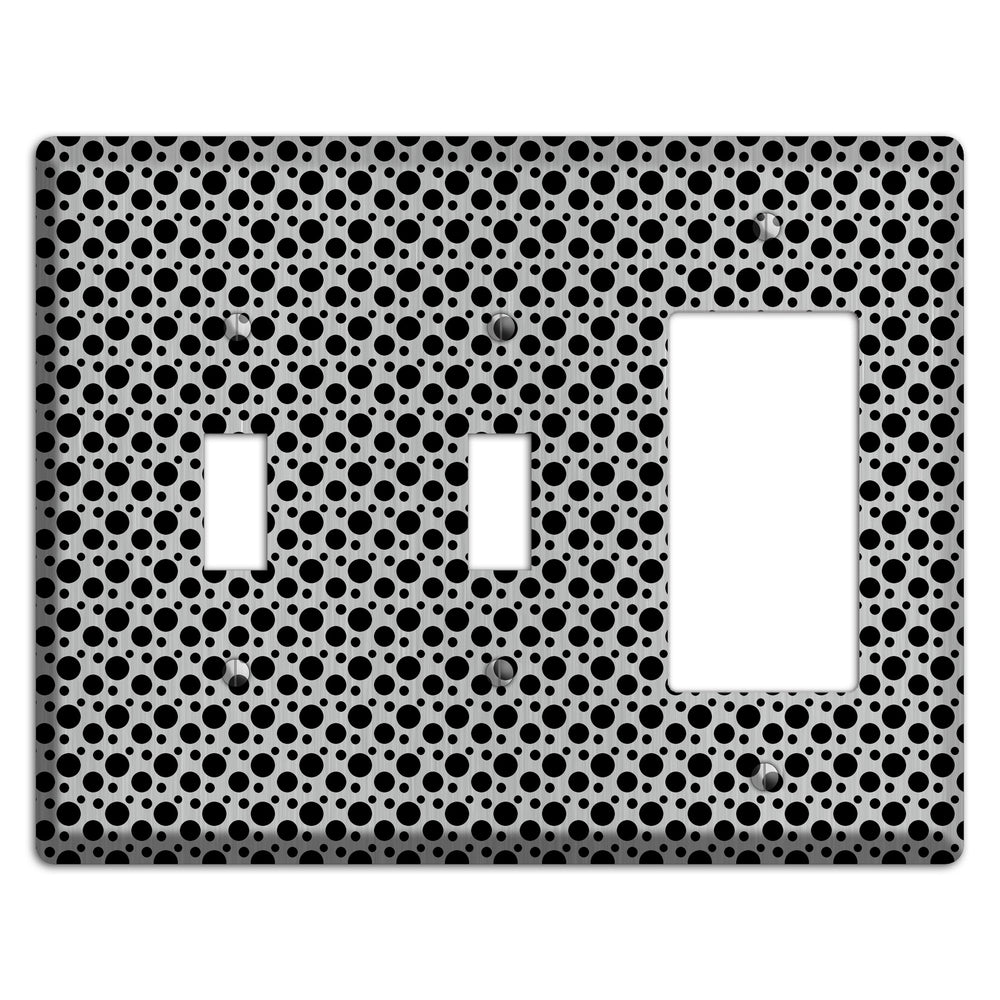 Small and Tiny Polka Dots Stainless Steel 2 Toggle / Rocker Wallplate