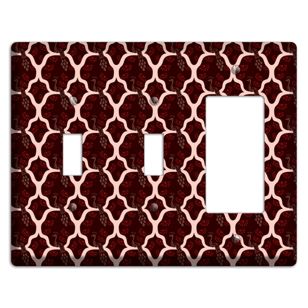 Dark Quatrefoil Peacock 2 Toggle / Rocker Wallplate