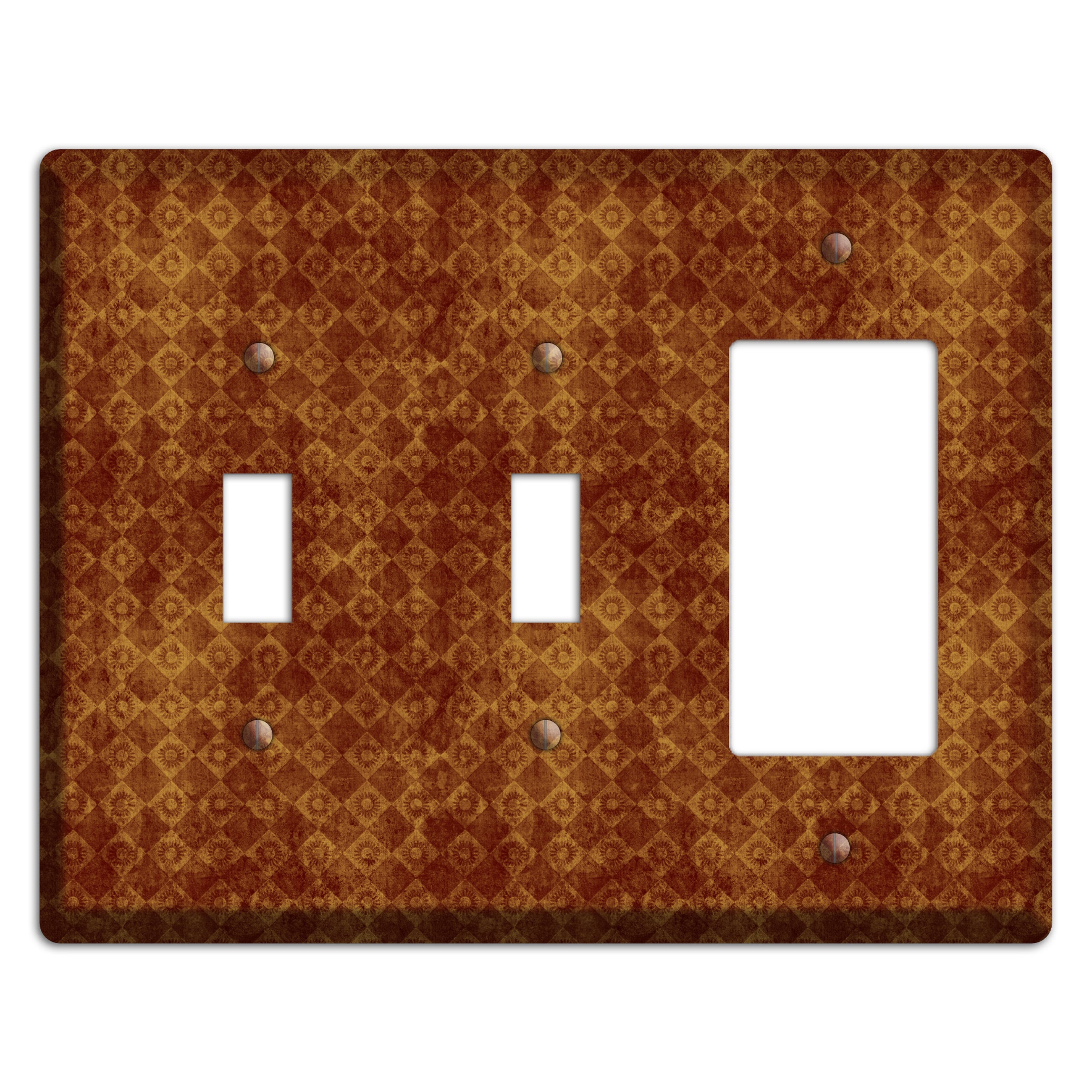 Maroon Diamond Circles 2 Toggle / Rocker Wallplate