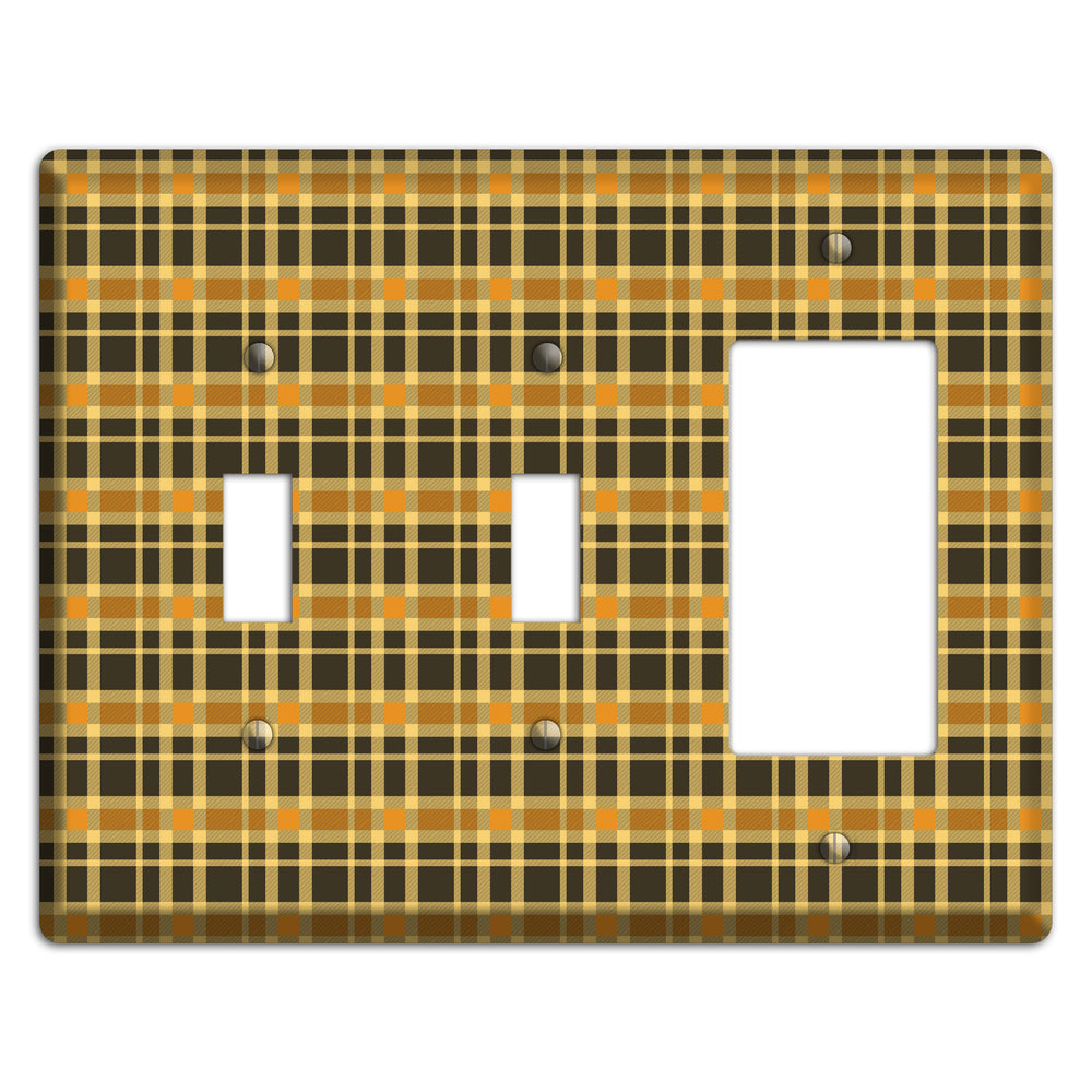 Mustard and Black Plaid 2 Toggle / Rocker Wallplate