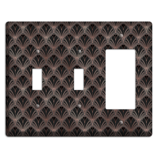 Black and Rose Deco 2 Toggle / Rocker Wallplate
