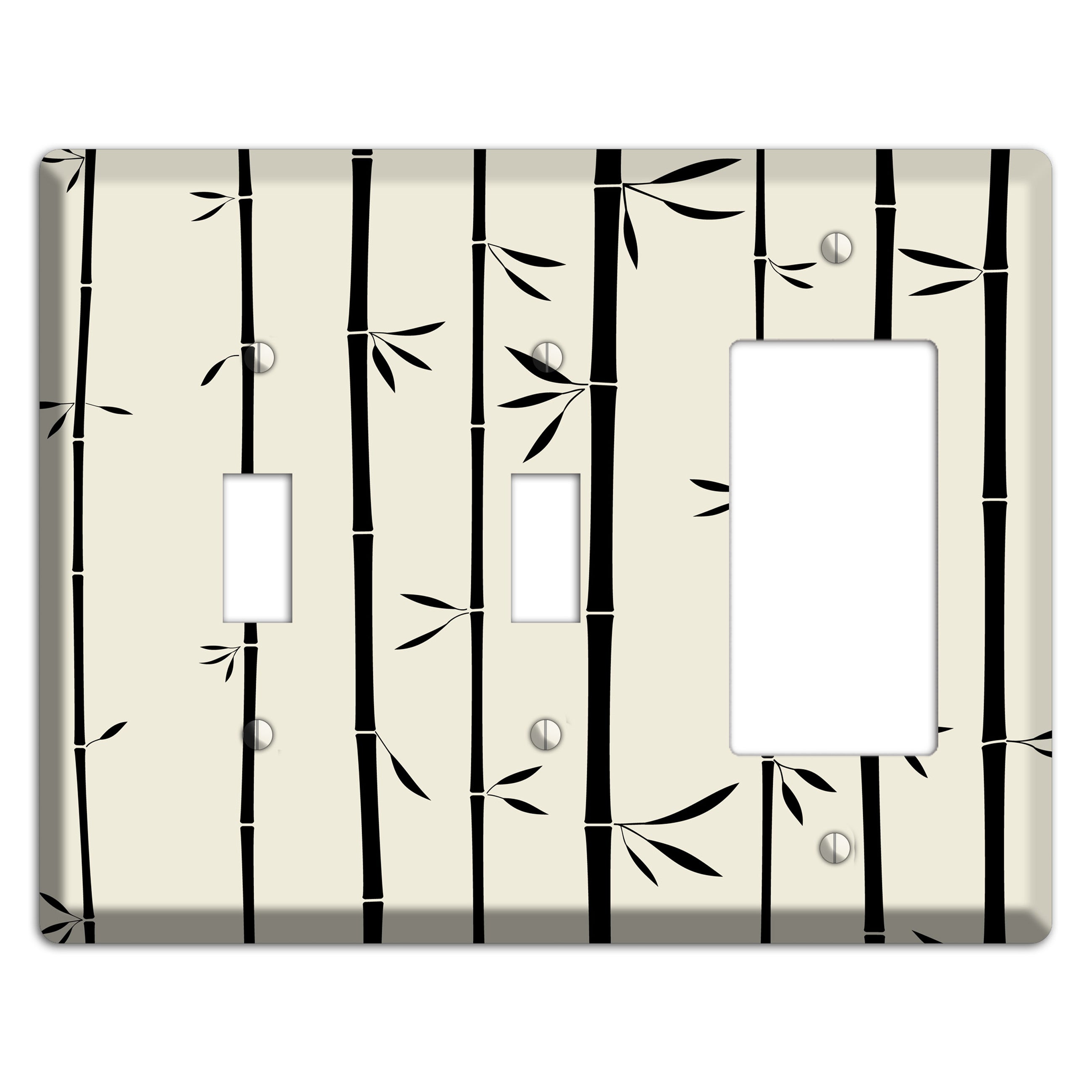 Beige Bamboo 2 Toggle / Rocker Wallplate
