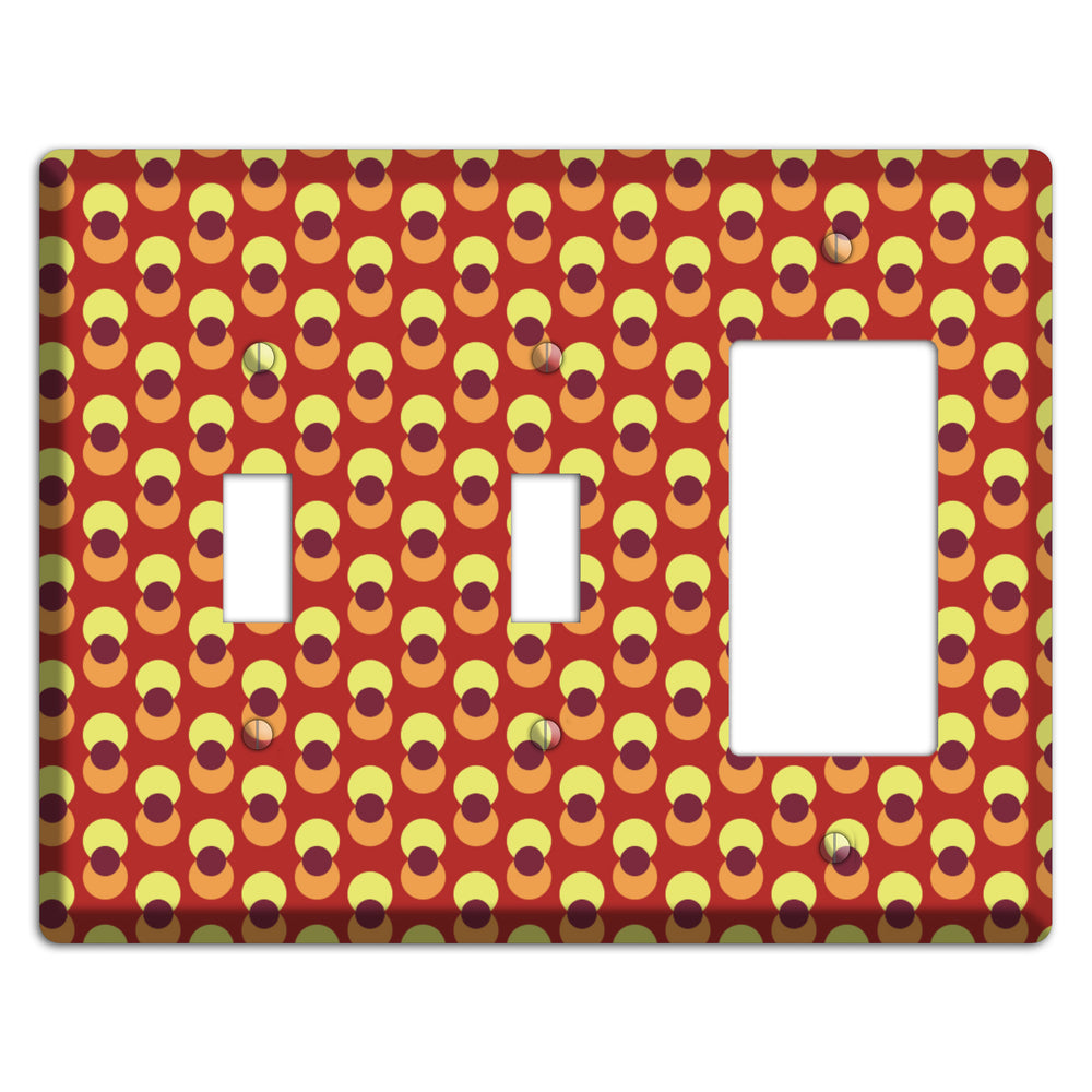 Red Yellow Coral Overlain Dots 2 Toggle / Rocker Wallplate