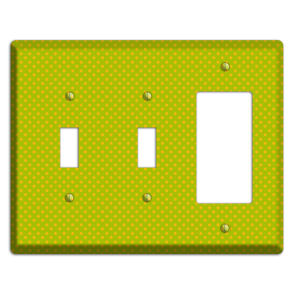 Multi Lime Tiny Polka Dots 2 Toggle / Rocker Wallplate