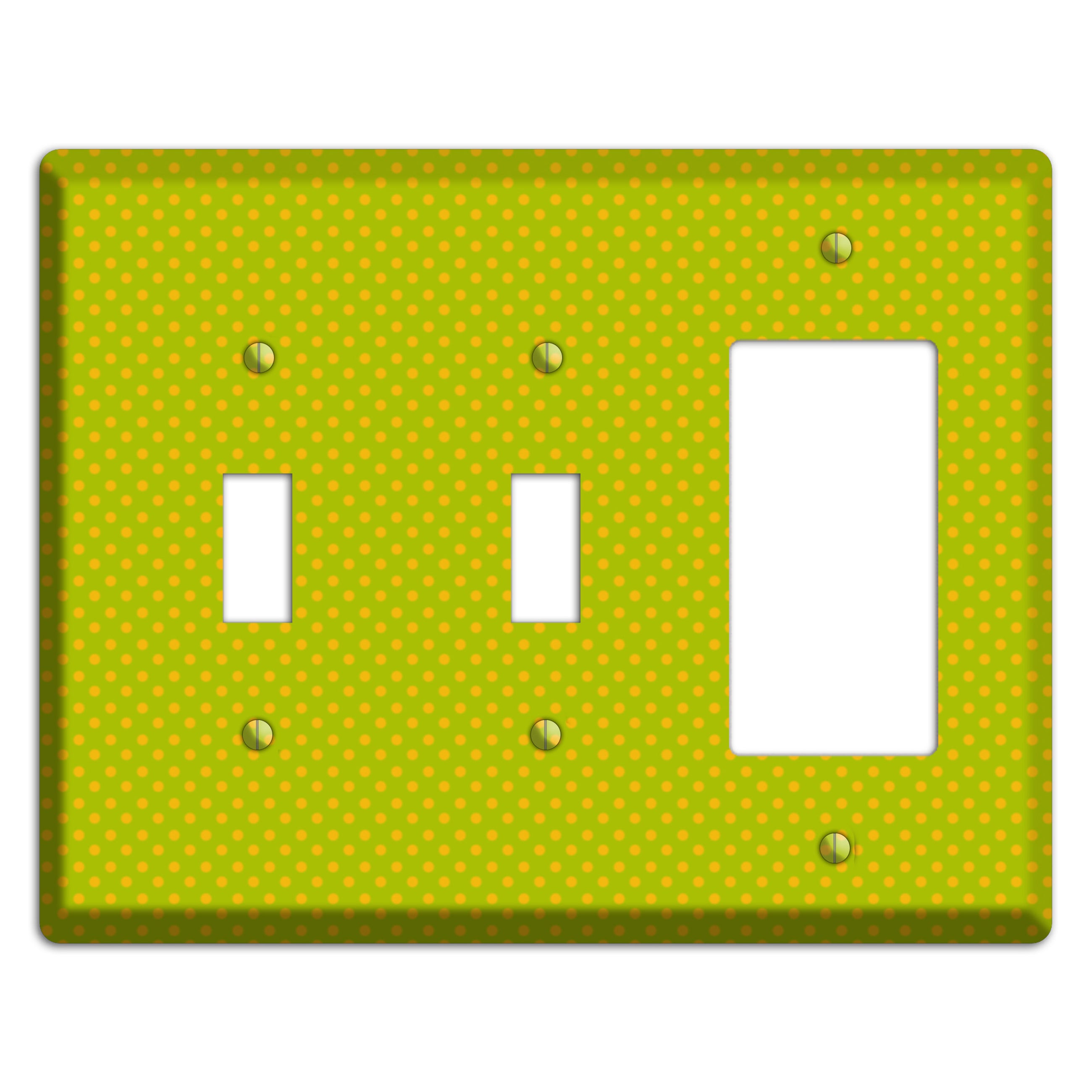 Multi Lime Tiny Polka Dots 2 Toggle / Rocker Wallplate