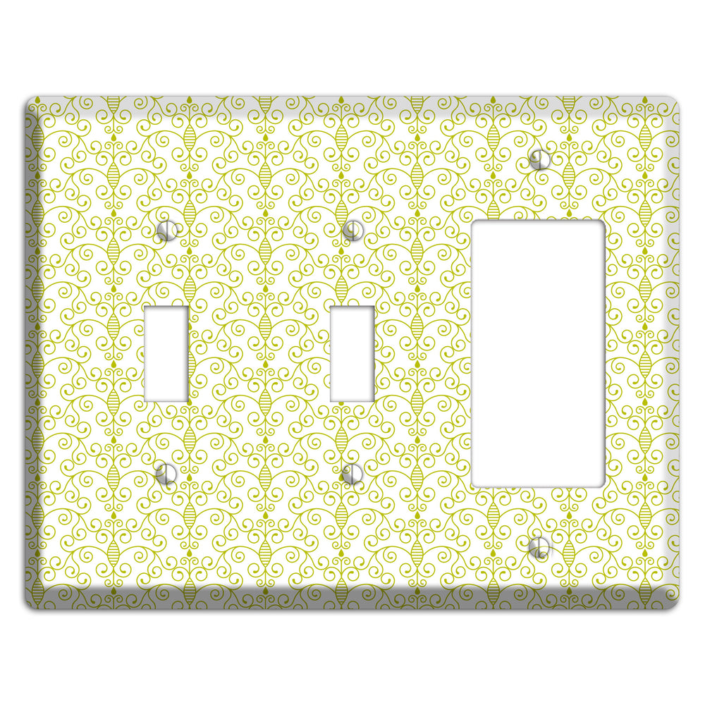 Olive Toile Half Drop 2 Toggle / Rocker Wallplate