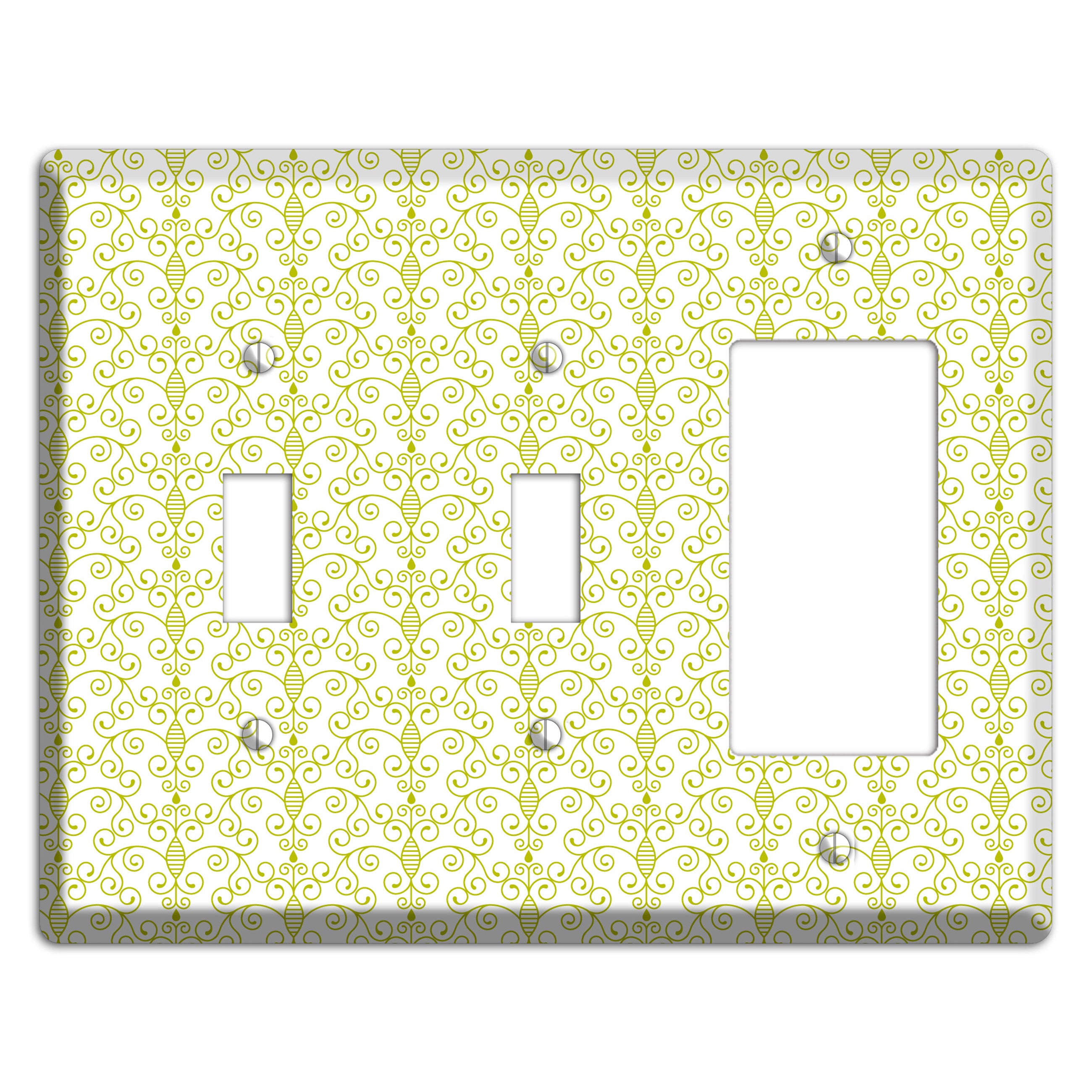 Olive Toile Half Drop 2 Toggle / Rocker Wallplate