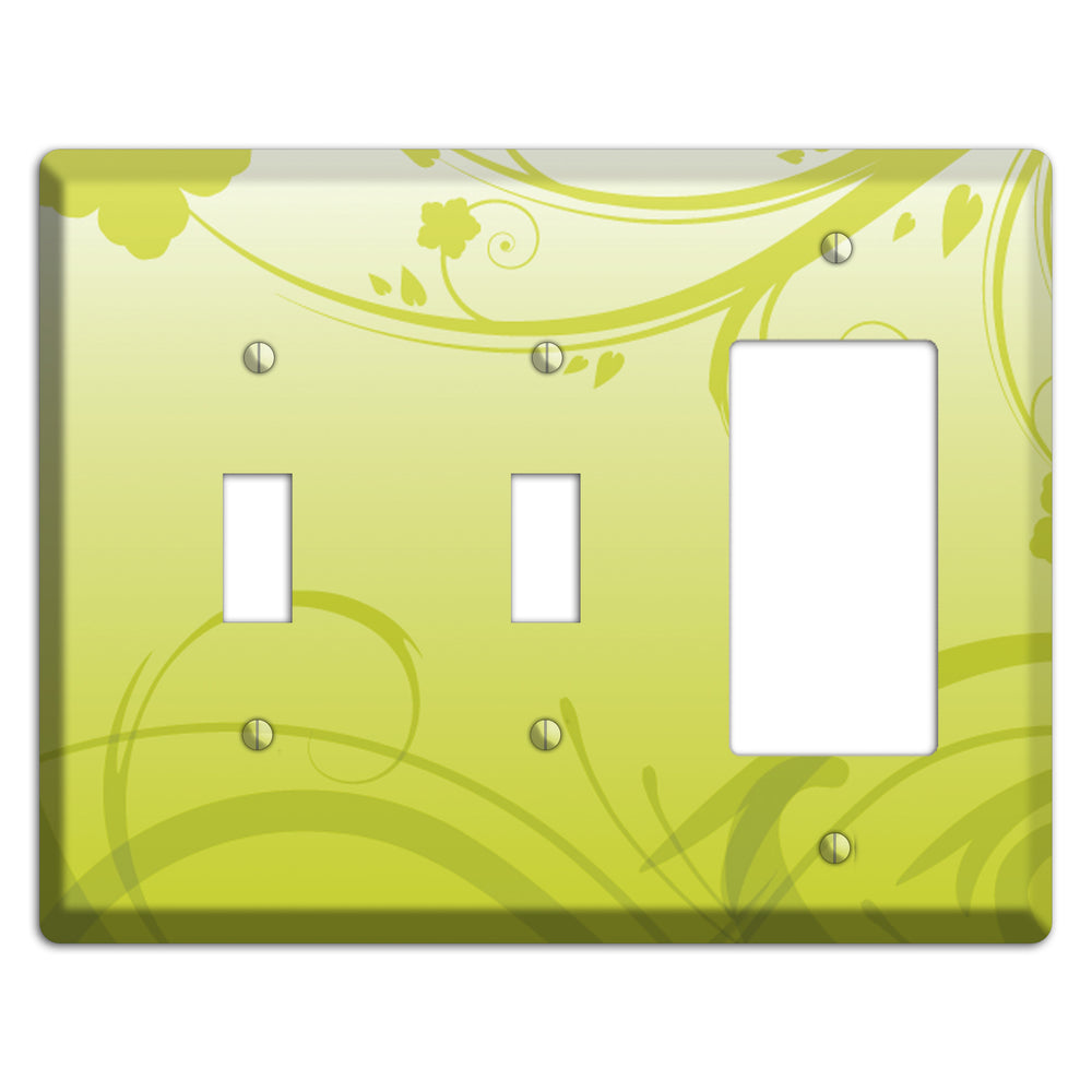 Green Swirls 2 Toggle / Rocker Wallplate
