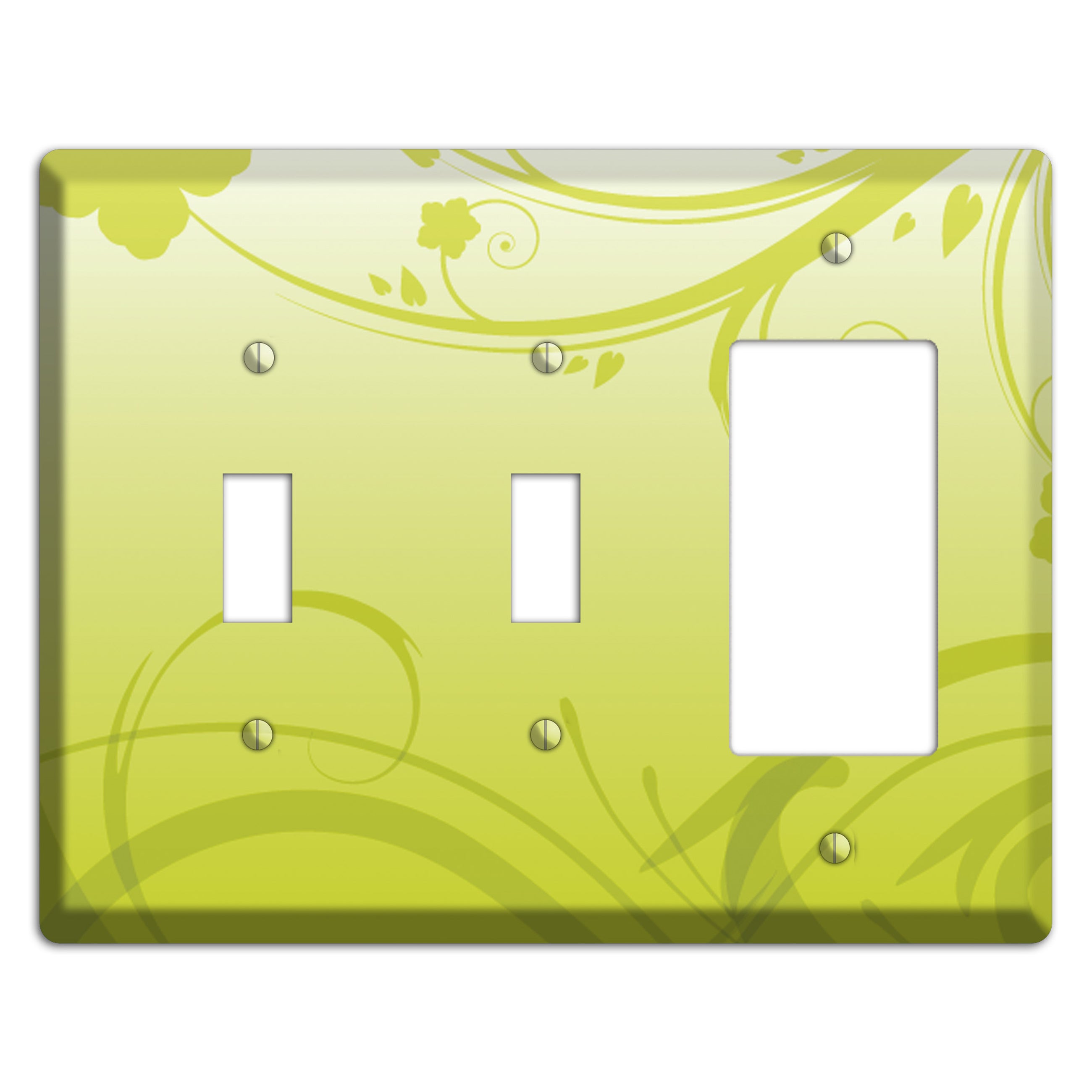 Green Swirls 2 Toggle / Rocker Wallplate