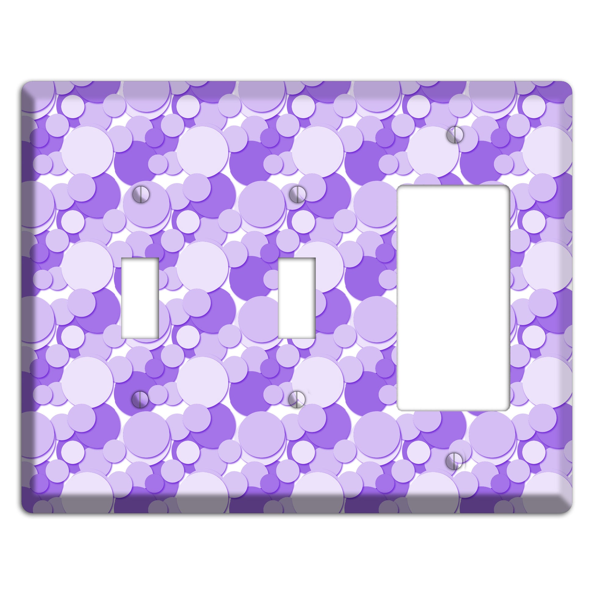 Multi Purple Bubble Dots 2 Toggle / Rocker Wallplate
