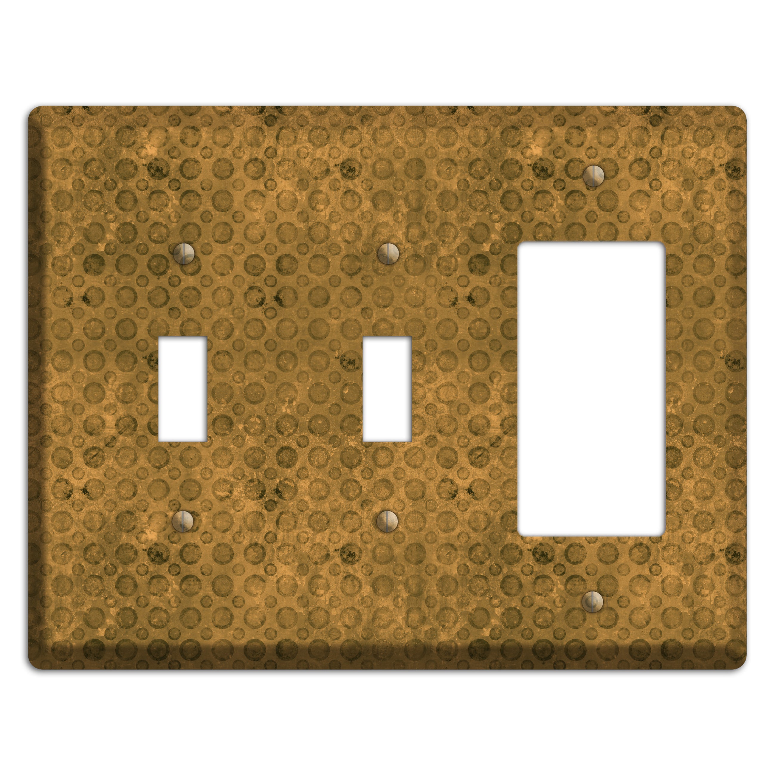 Mustard Circles 2 Toggle / Rocker Wallplate