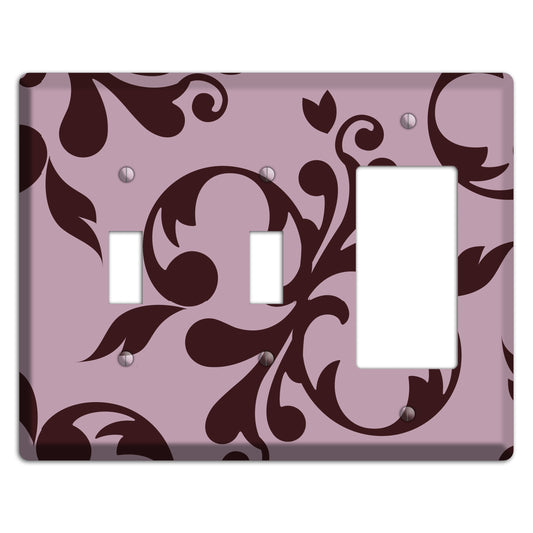Dusty Rose and Burgundy Toile 2 Toggle / Rocker Wallplate