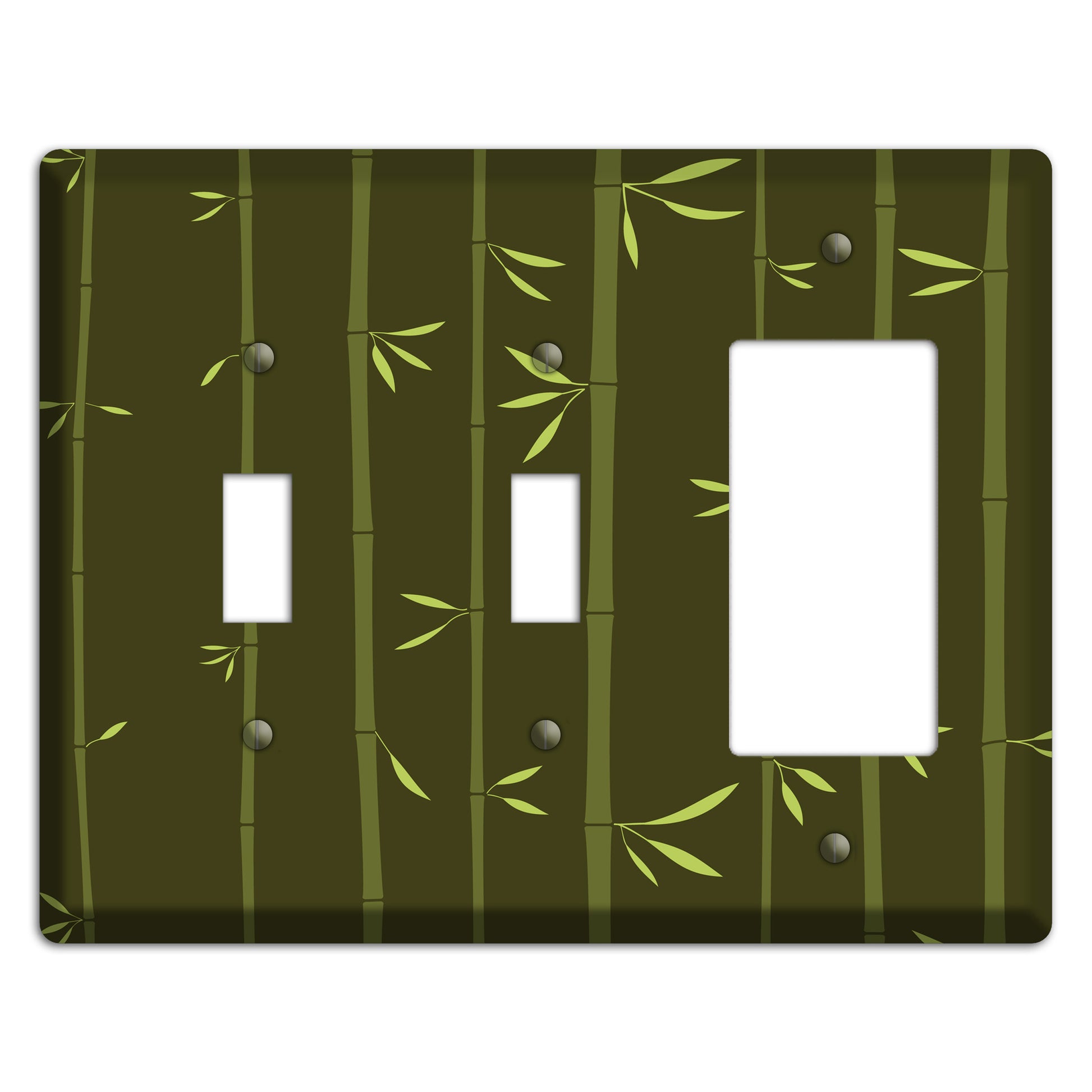 Dark Green Bamboo 2 Toggle / Rocker Wallplate