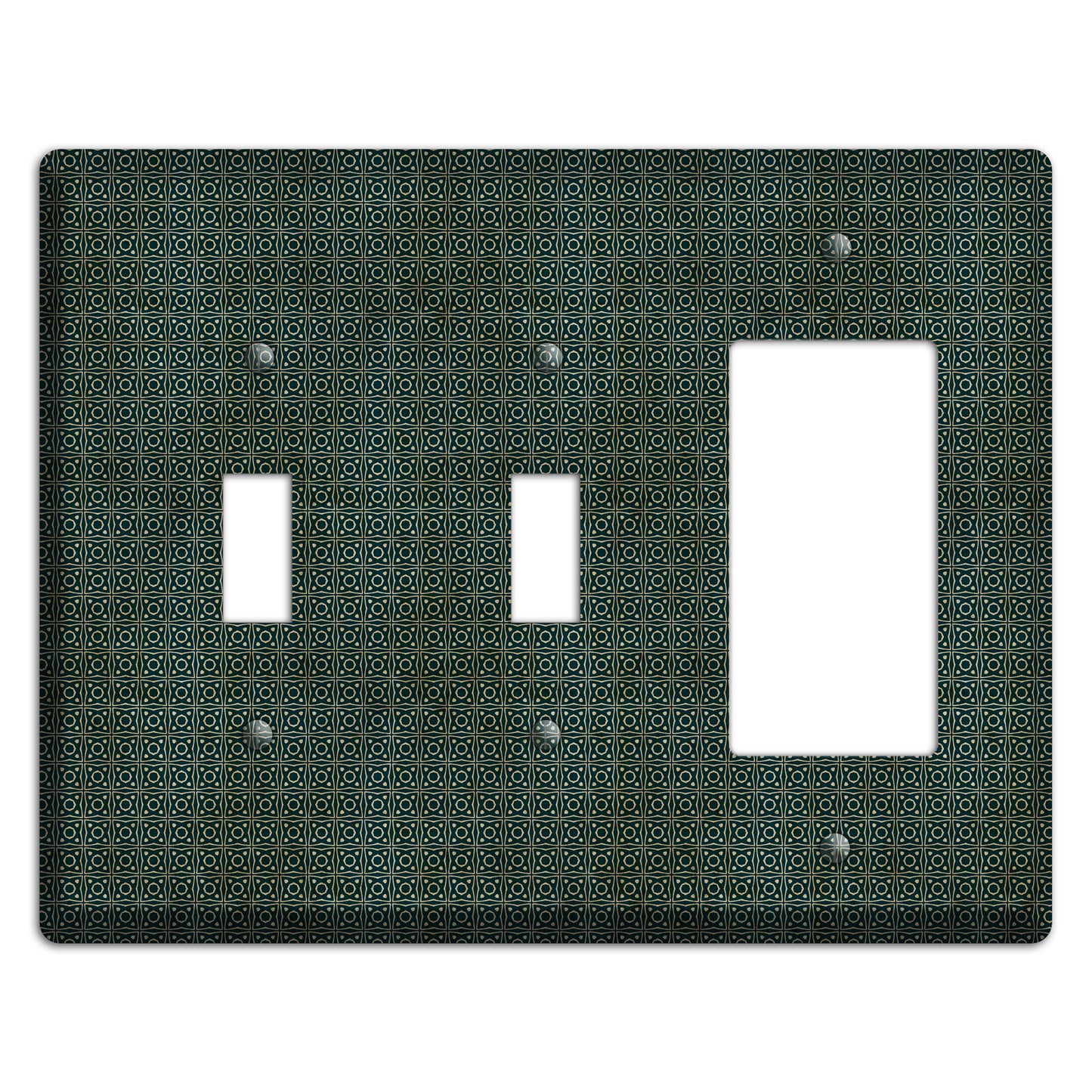 Dark Green Grunge Tiny Tiled Tapestry 4 2 Toggle / Rocker Wallplate