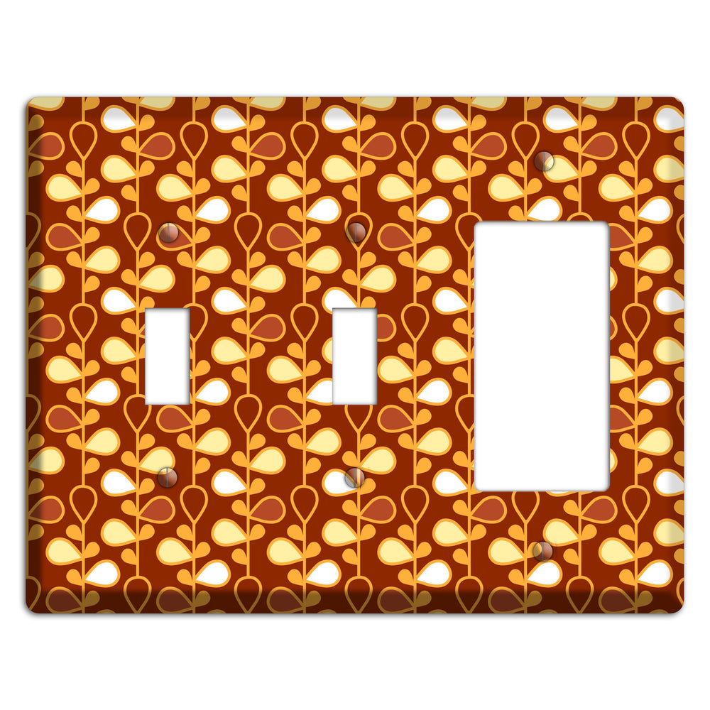 Red with Orange and Yellow Drop and Vine 2 Toggle / Rocker Wallplate