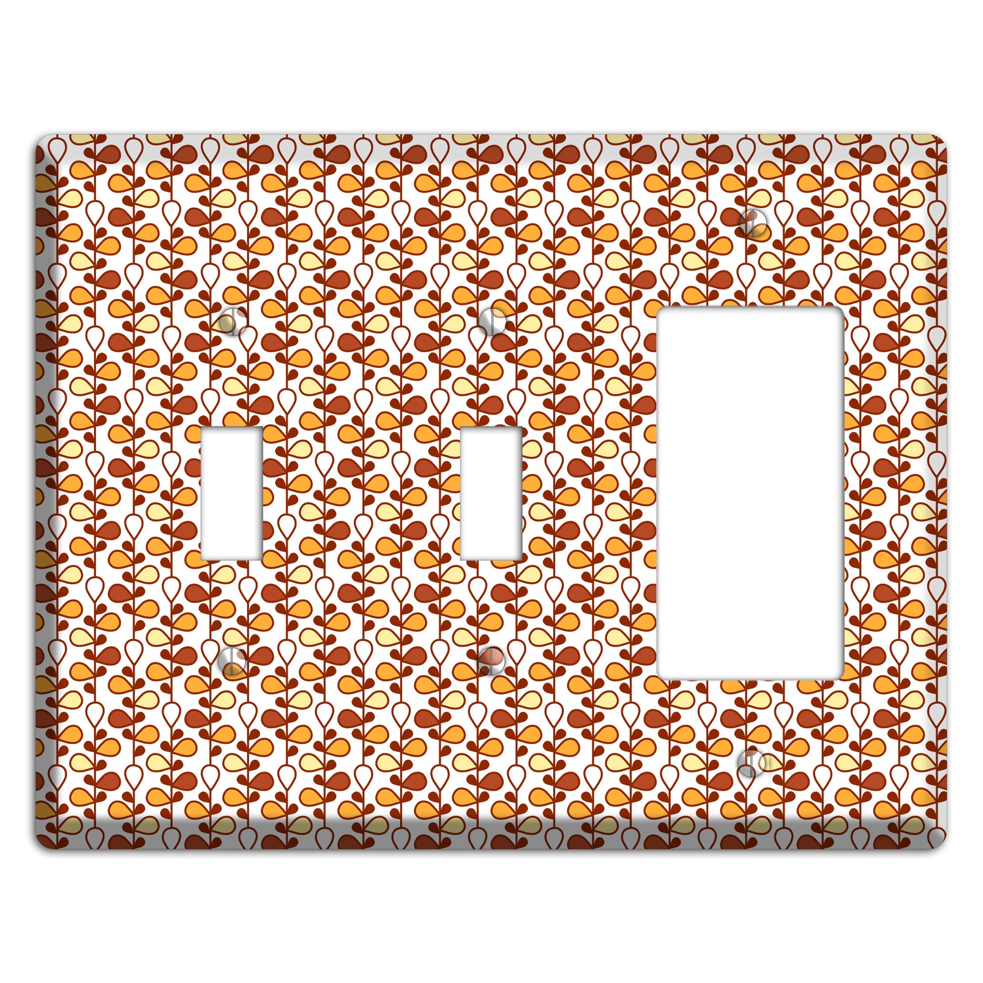 White Teardrop Vine 2 Toggle / Rocker Wallplate