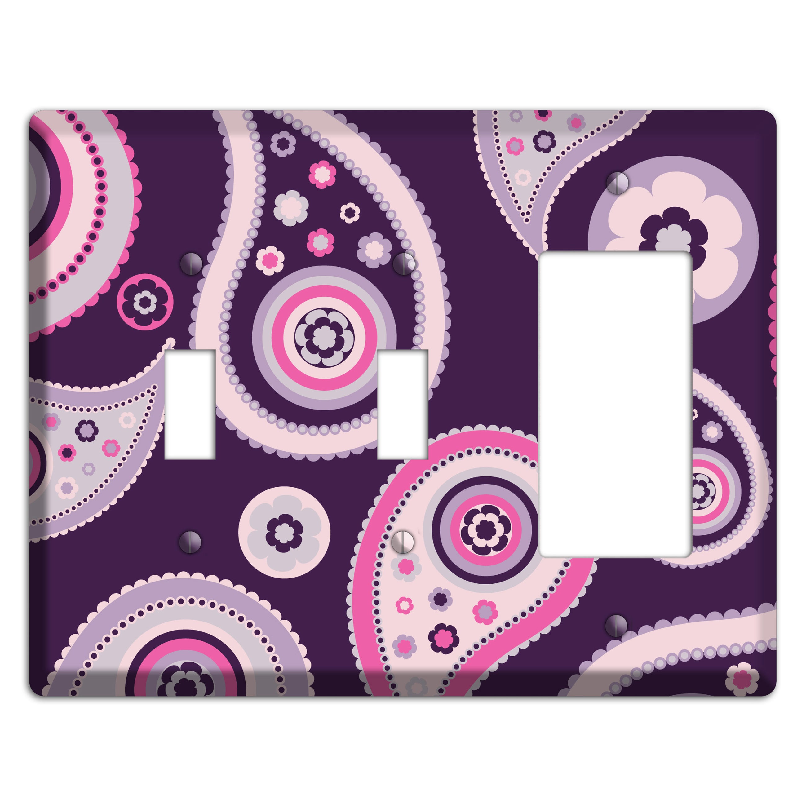 Purple Paisley 2 Toggle / Rocker Wallplate