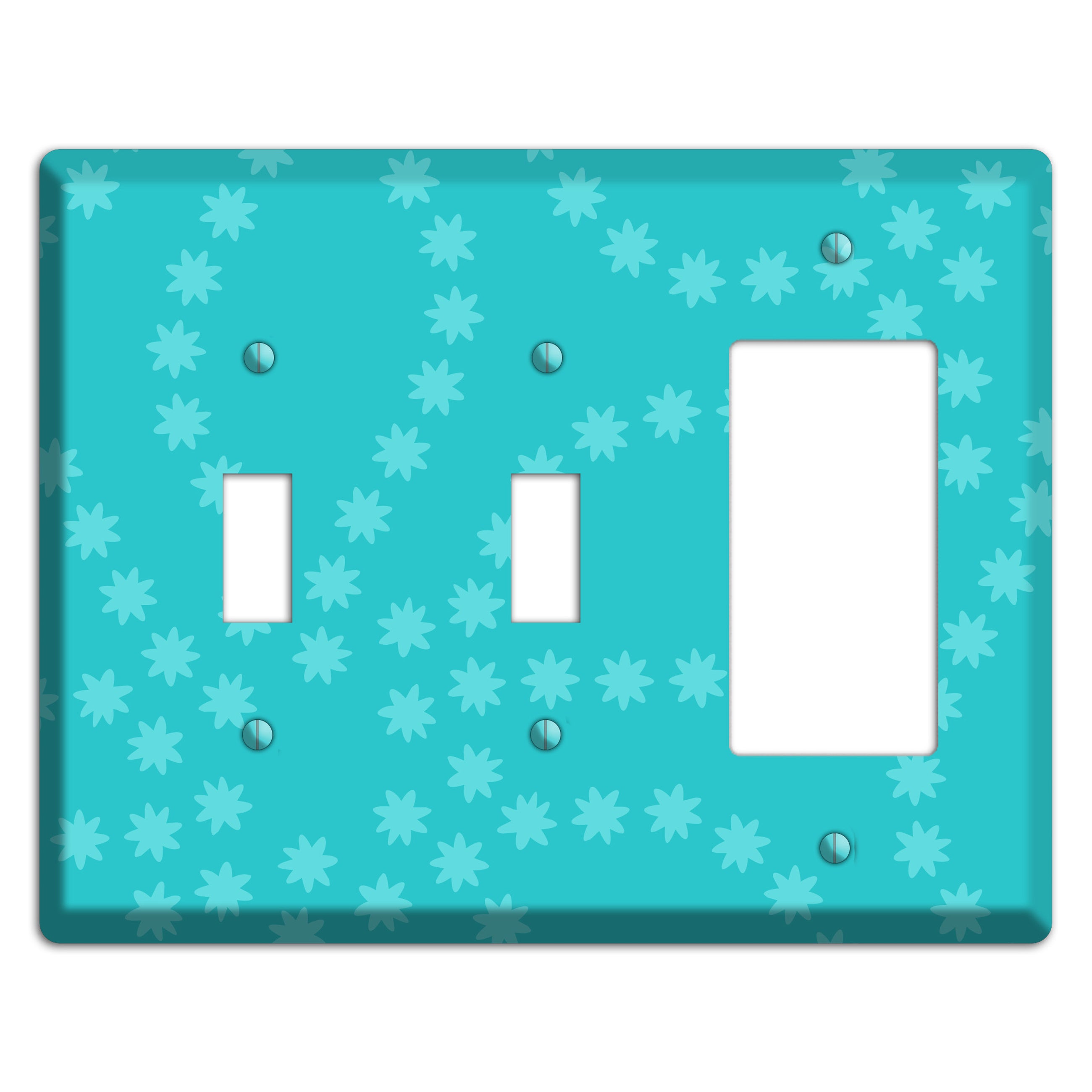 Multi Turquoise Constellation 2 Toggle / Rocker Wallplate