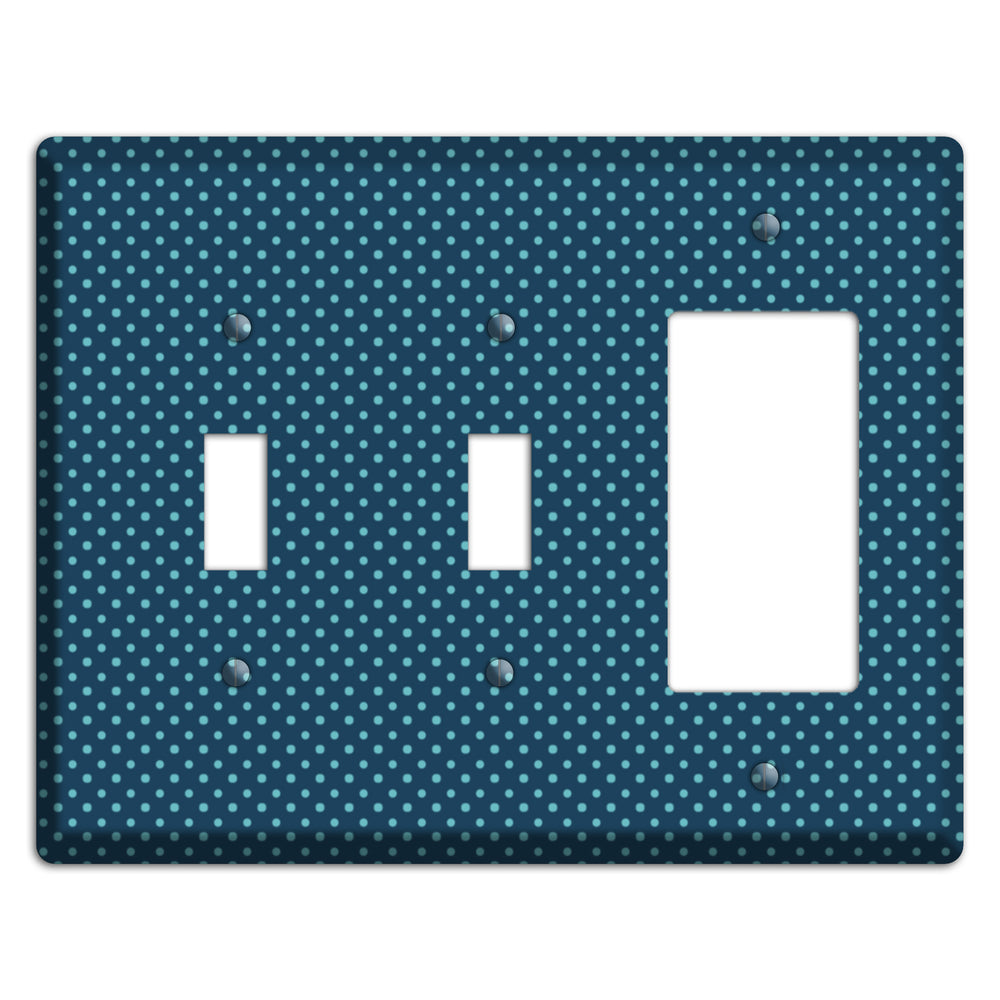 Multi Blue Tiny Polka Dots 2 Toggle / Rocker Wallplate