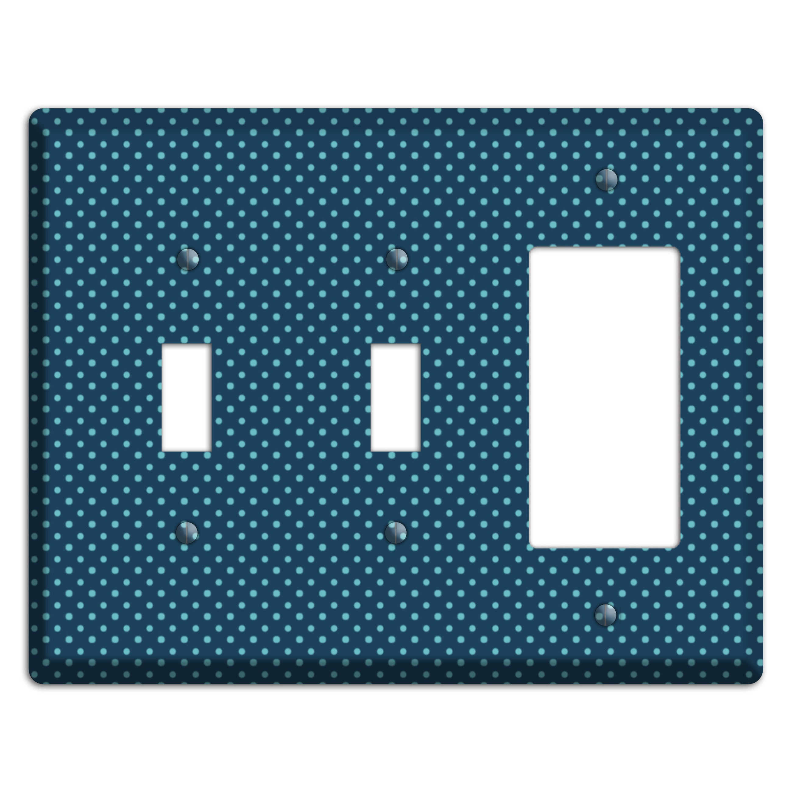 Multi Blue Tiny Polka Dots 2 Toggle / Rocker Wallplate