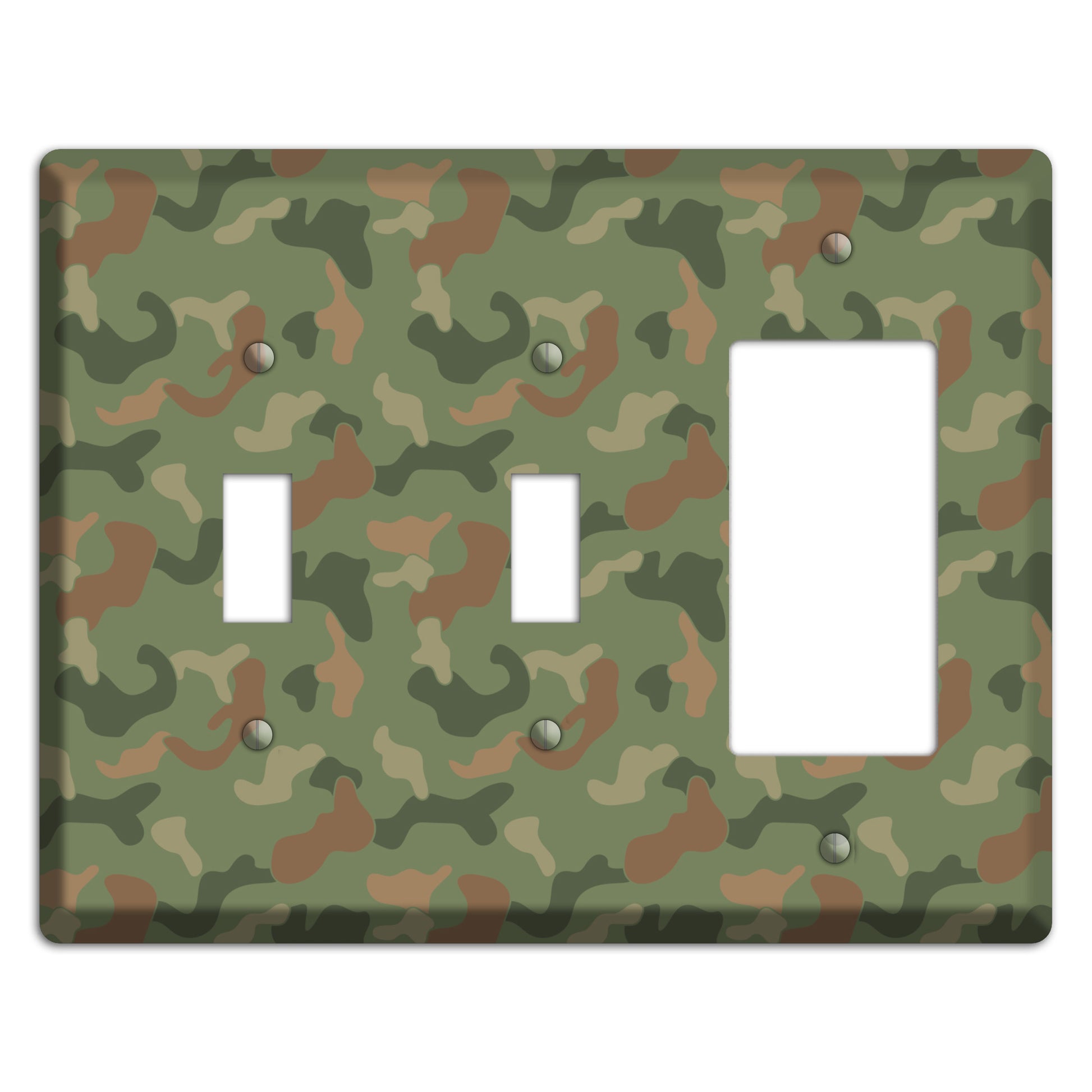 Jungle Green Camo 2 Toggle / Rocker Wallplate