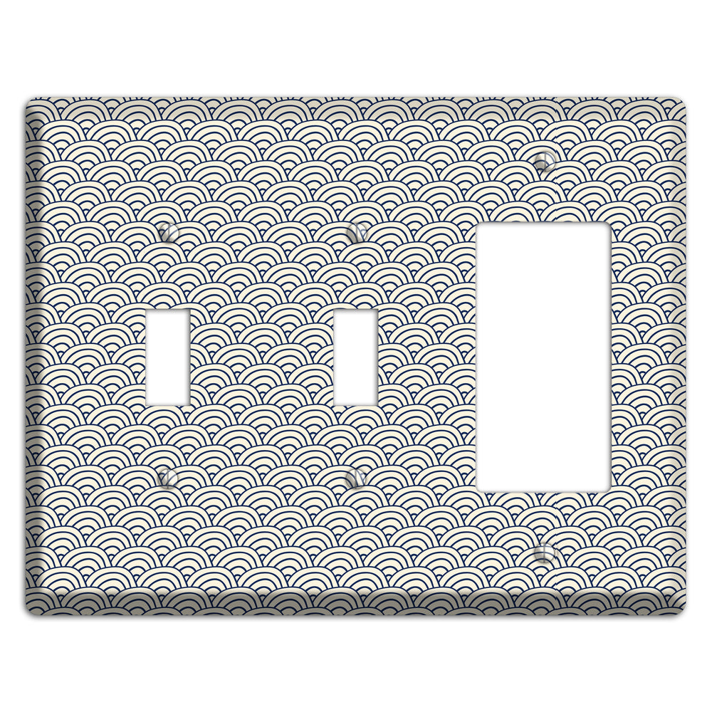 Beige Scallop Print 2 Toggle / Rocker Wallplate