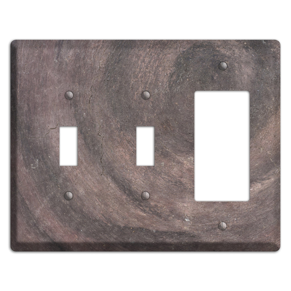Brown Swirl Concrete 2 Toggle / Rocker Wallplate