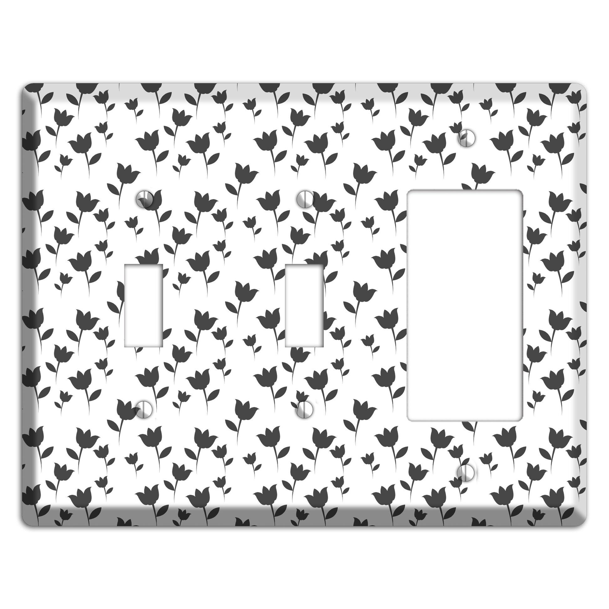 Black and White Tulips 2 Toggle / Rocker Wallplate