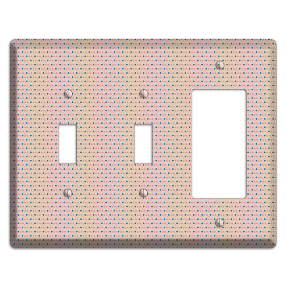 Multi Dusty Pink Tiny Dots 2 Toggle / Rocker Wallplate