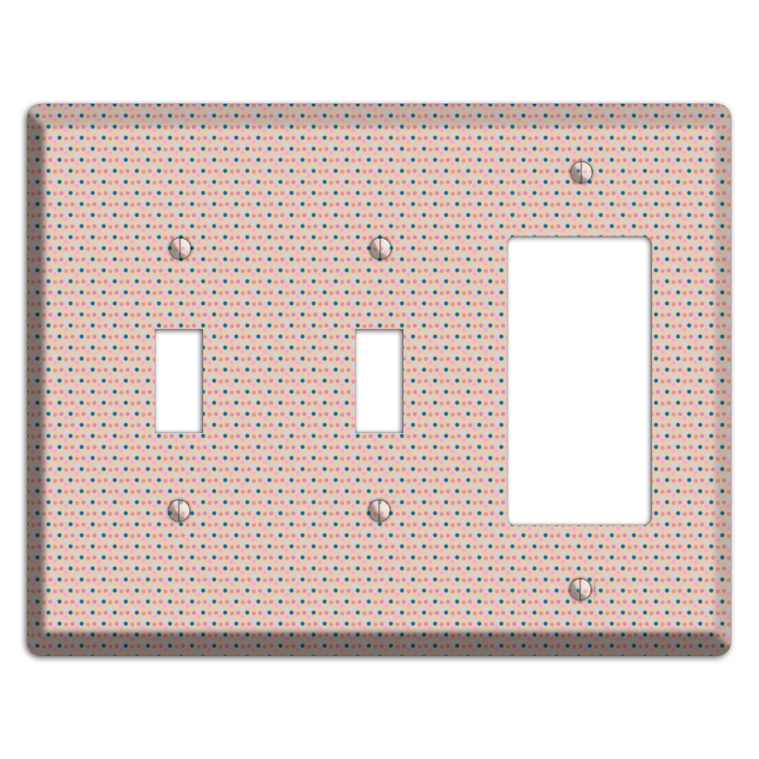 Multi Dusty Pink Tiny Dots 2 Toggle / Rocker Wallplate