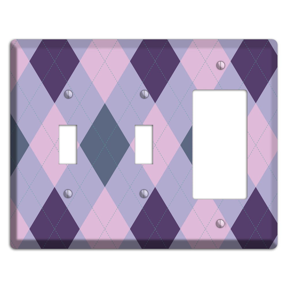 Orange and Tan Argyle 2 Toggle / Rocker Wallplate