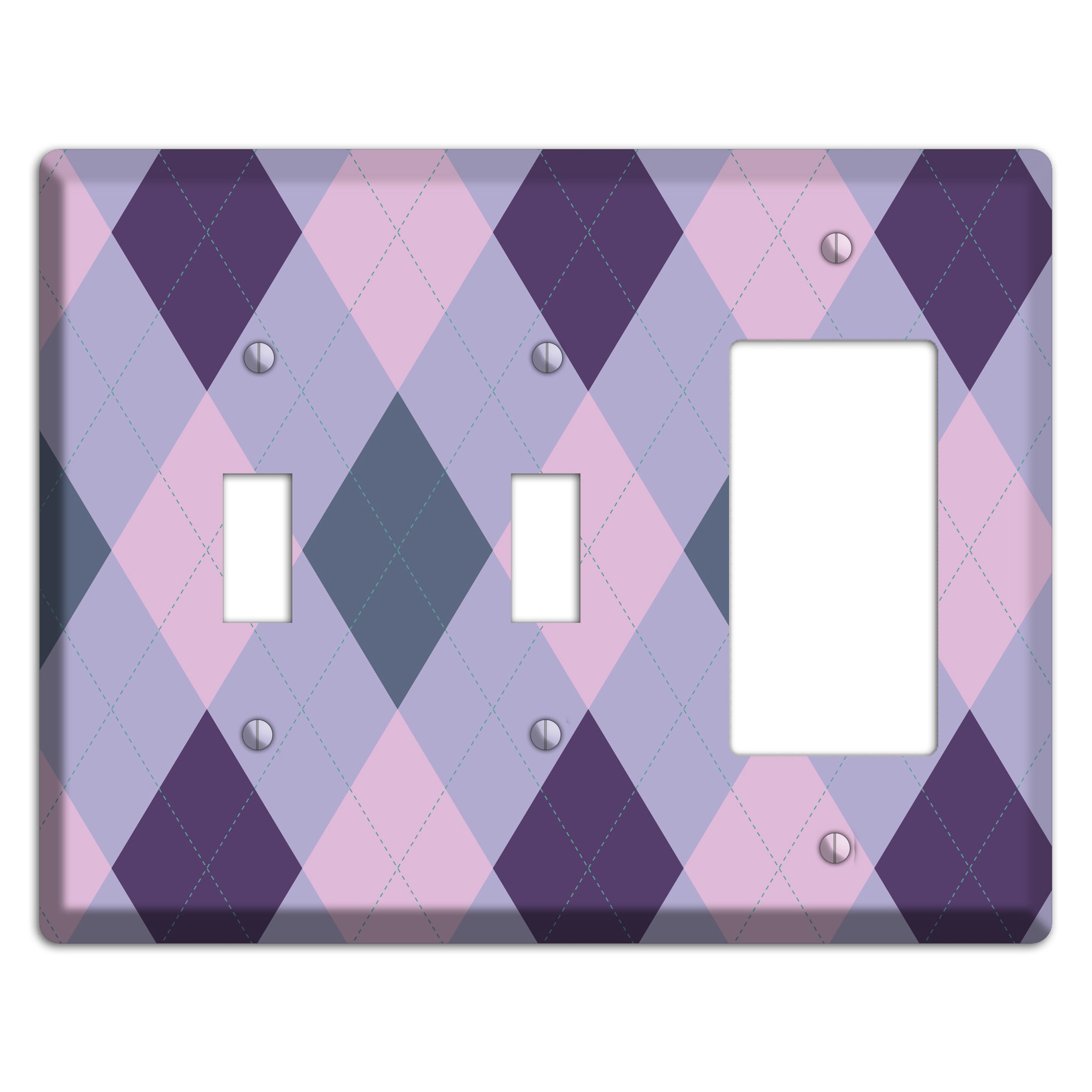 Orange and Tan Argyle 2 Toggle / Rocker Wallplate